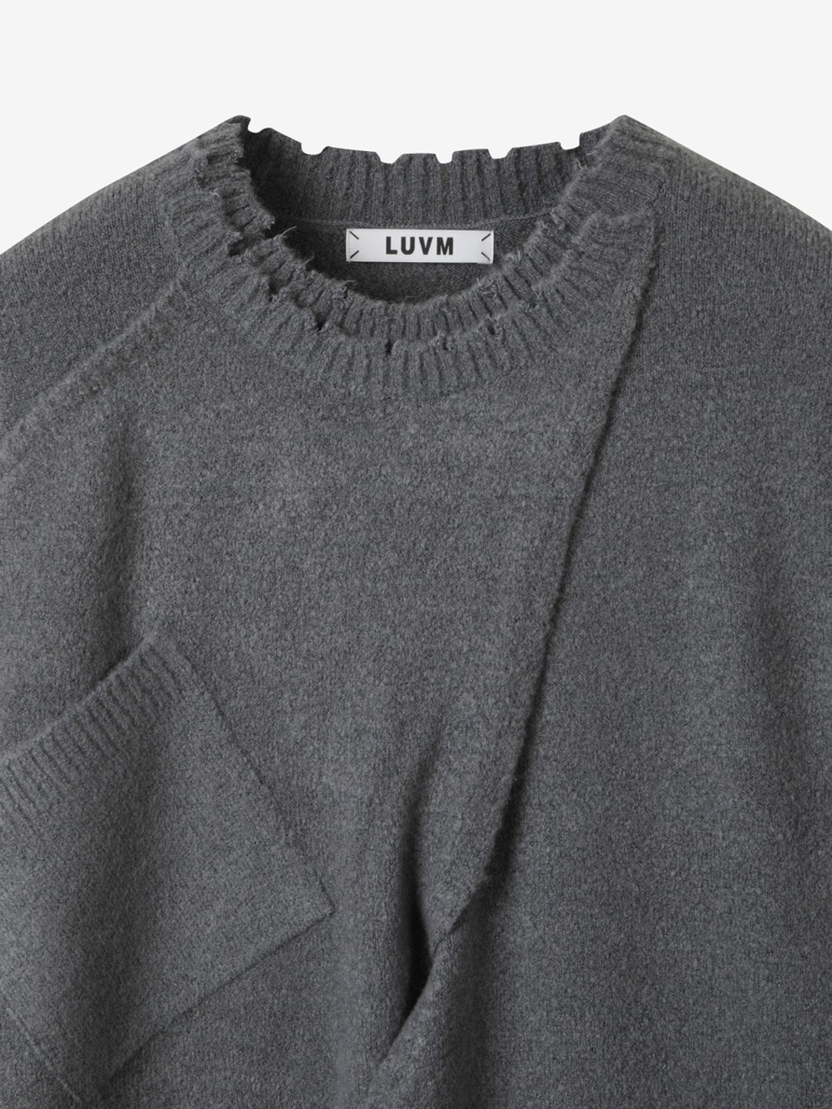 엘유브이엠(LUVM) OVERSIZE KNIT PULLOVER FOR MEN_GRAY