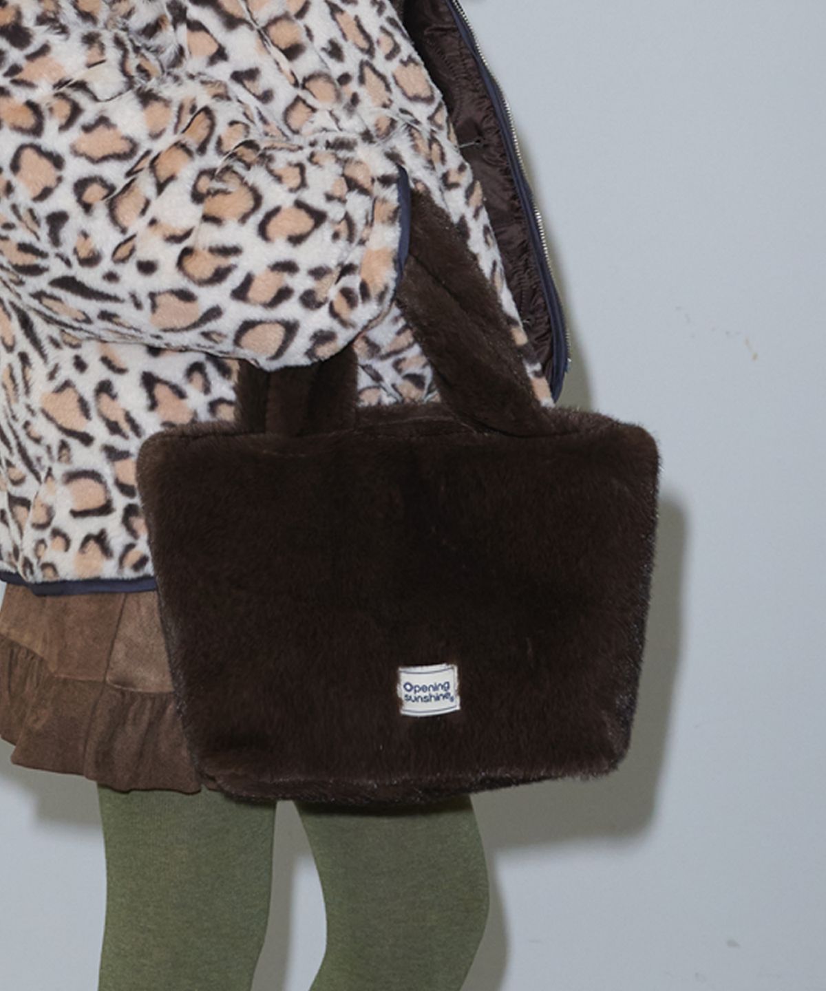 오프닝선샤인(OPENING SUNSHINE) 소프트 퍼 토트백_브라운