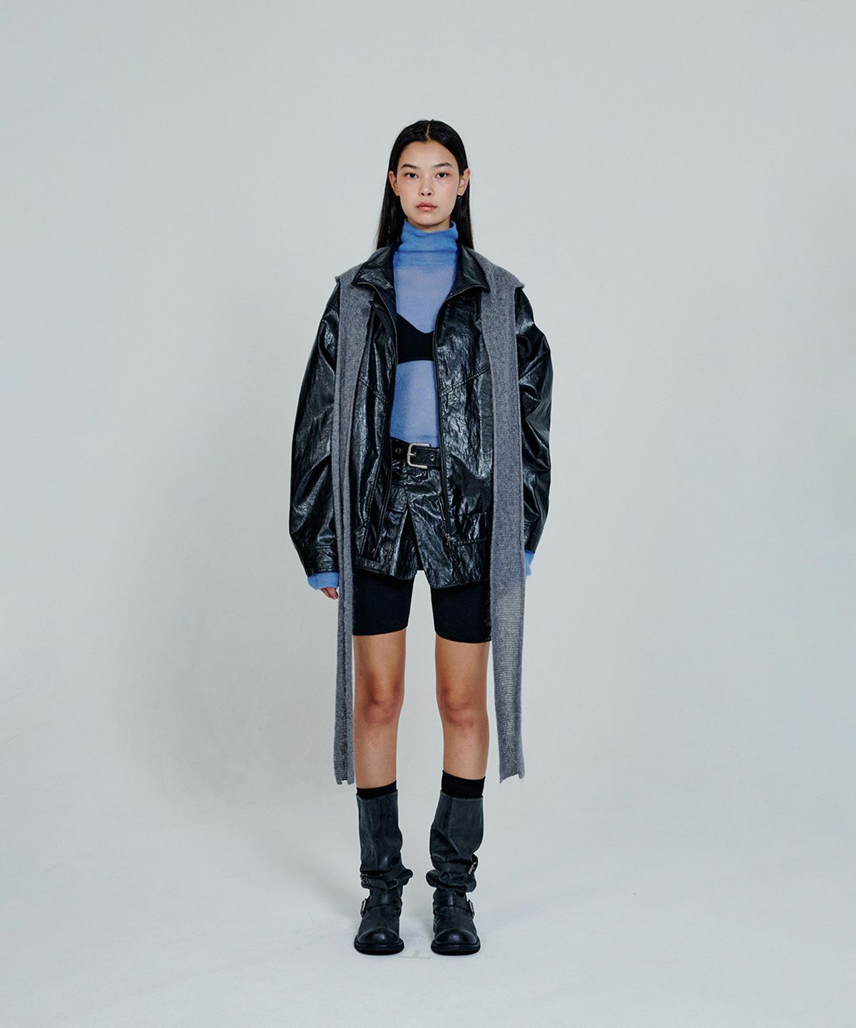 더애틋(THE AÉTUT) Mohair Blend Hood Knit Muffler_Grey