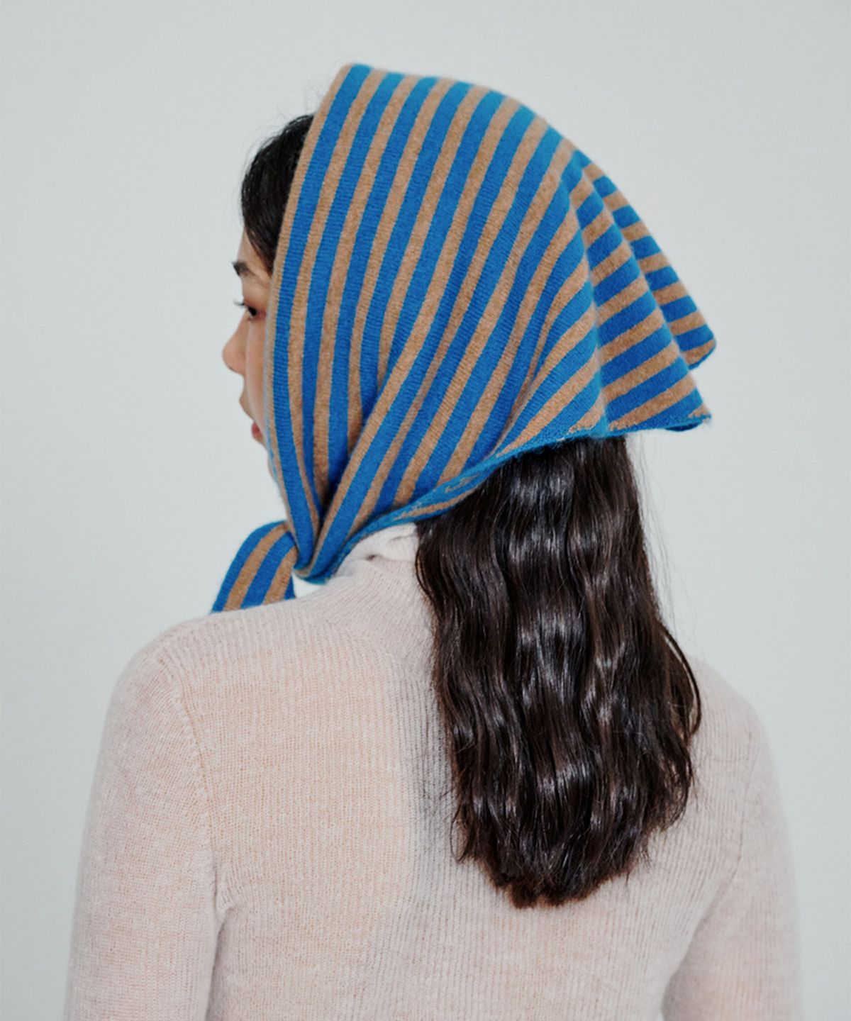 더애틋(THE AÉTUT) Stripe Cashmere Knit Scarf_Blue