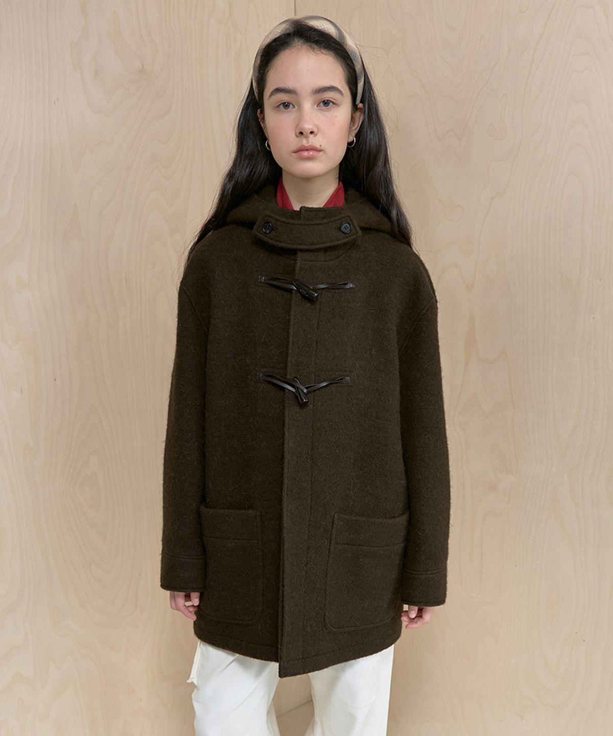 마조네(MA JOURNEE) ALPACA HALF DUFFLE COAT_BROWN