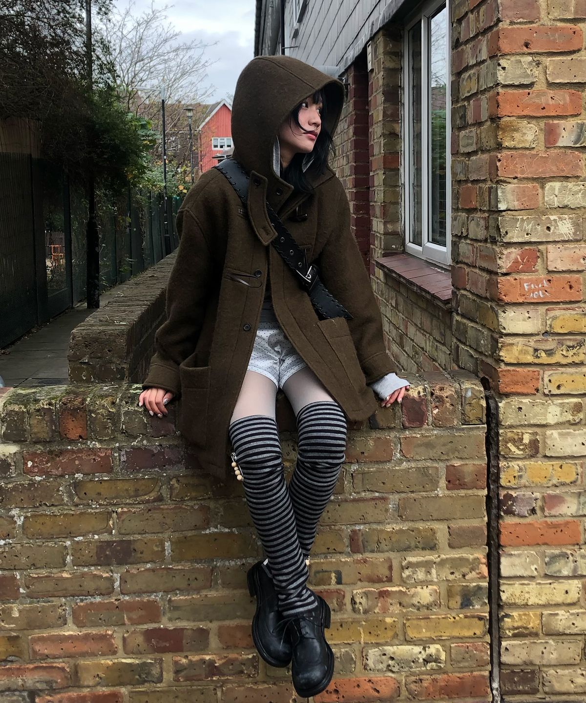 마조네(MA JOURNEE) ALPACA HALF DUFFLE COAT_BROWN