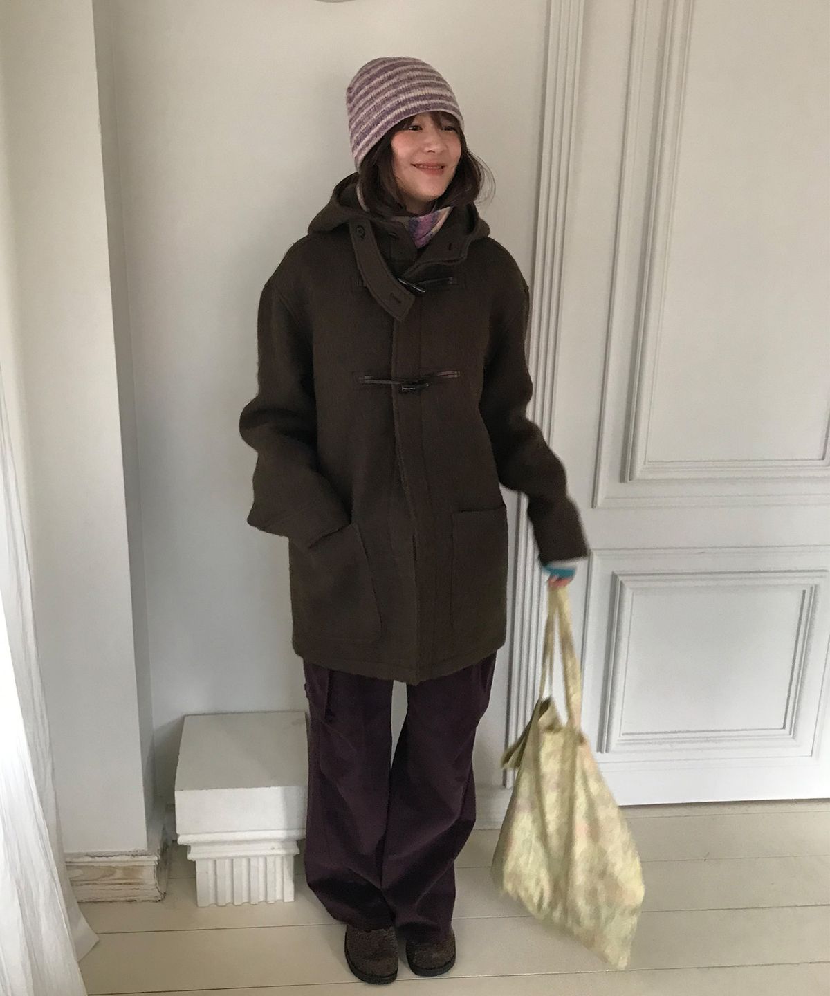 마조네(MA JOURNEE) ALPACA HALF DUFFLE COAT_BROWN