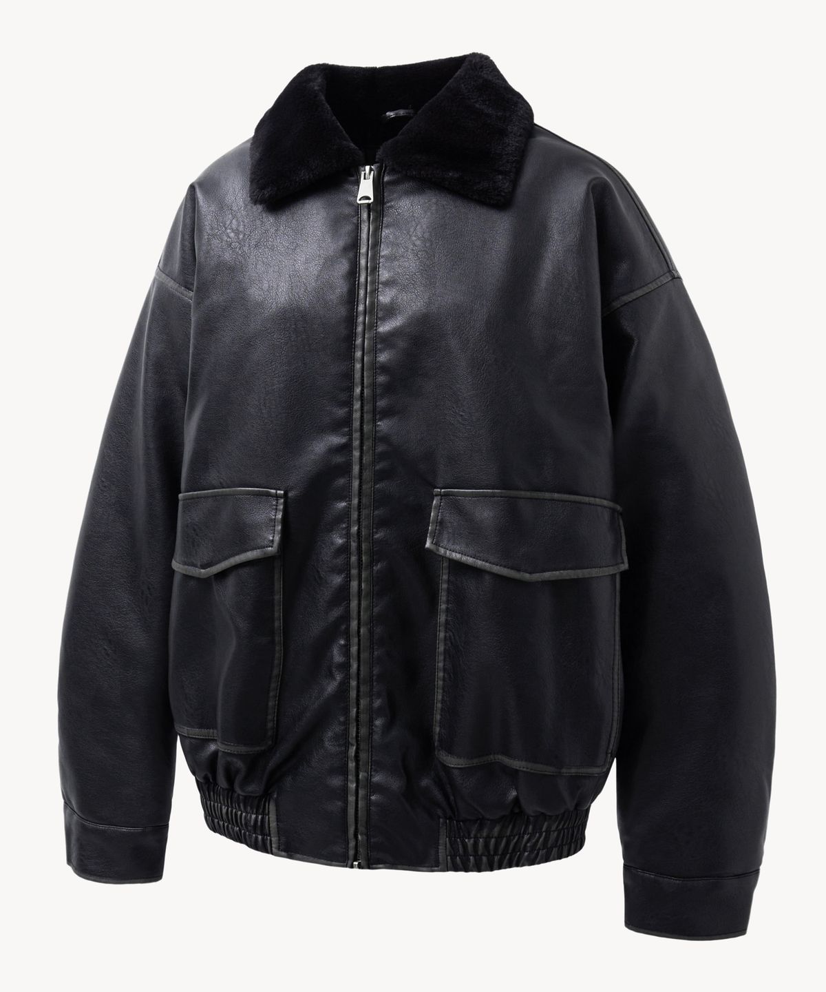 브이투(VTWO) 8293 빈티지 워싱 무스탕 (BLACK)