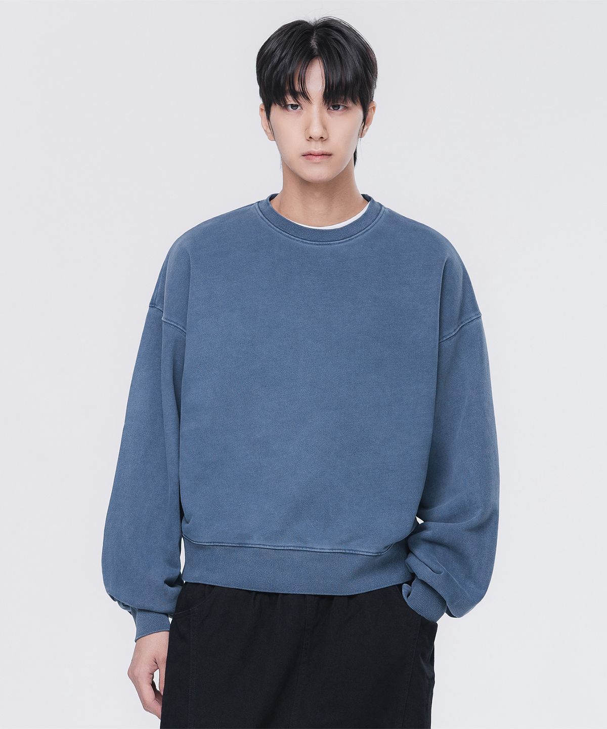 앨빈클로(ALVINCLO) 피그먼트 크롭 스웨트 맨투맨 DLX2975 (4 COLOR)