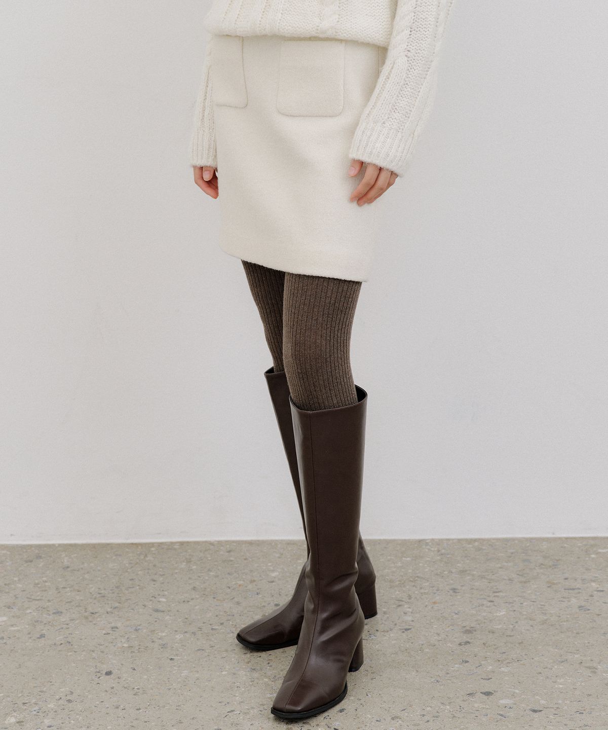 오떼뜨(OCTETTE) LUS WOOL POCKET MINI SKIRT_2COLOR