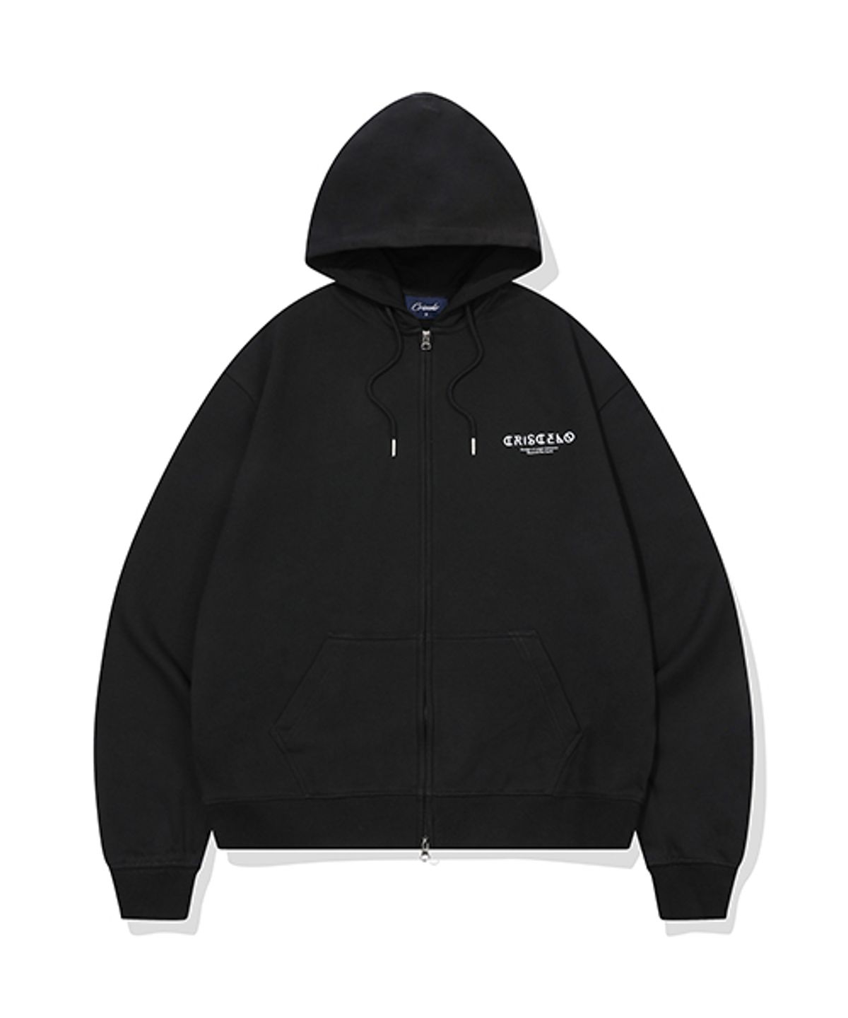 크리스첼로(CRISCELO) 시그널 로고 후드 2WAY ZIP-UP_블랙