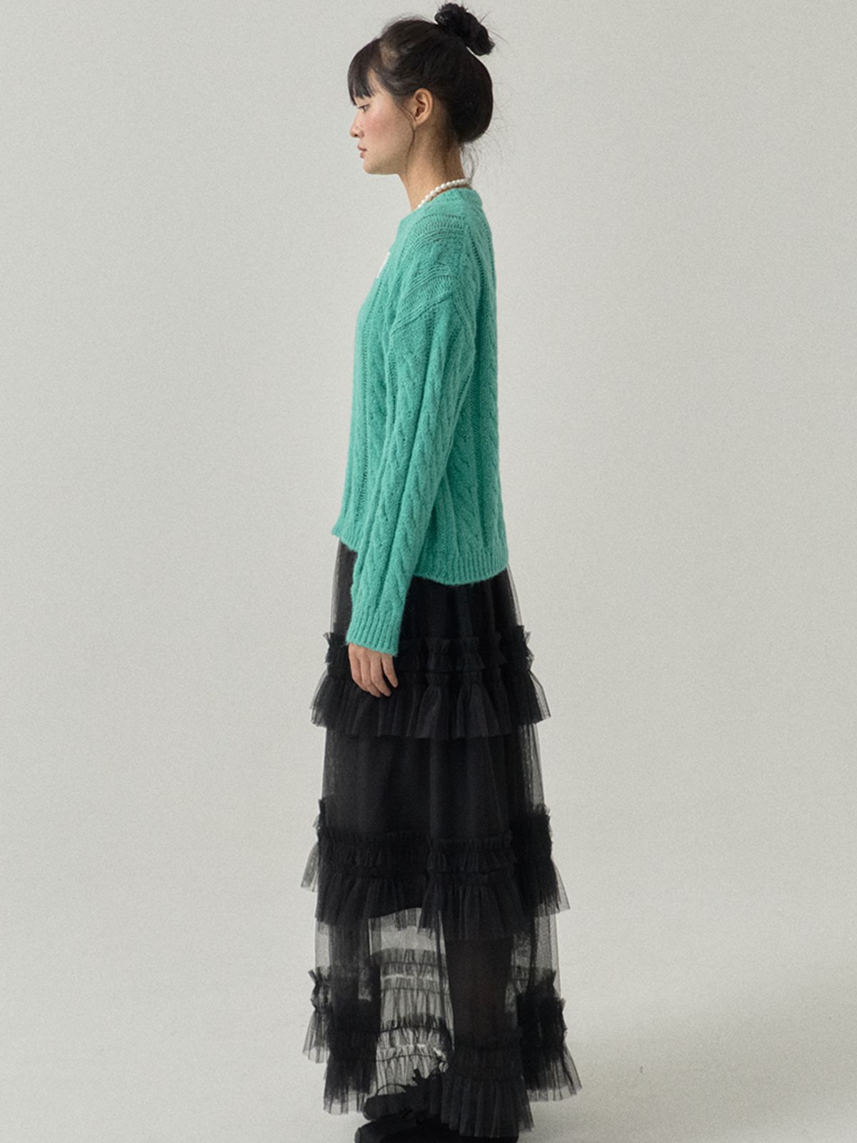 쏘리, 투 머치 러브(SORRY, TOO MUCH LOVE) Classic Cable Wool Blend Knit_Mint_Green