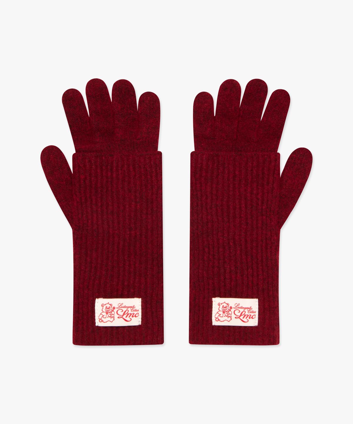 엘엠씨(LMC) LAYERED KNIT GLOVES burgundy