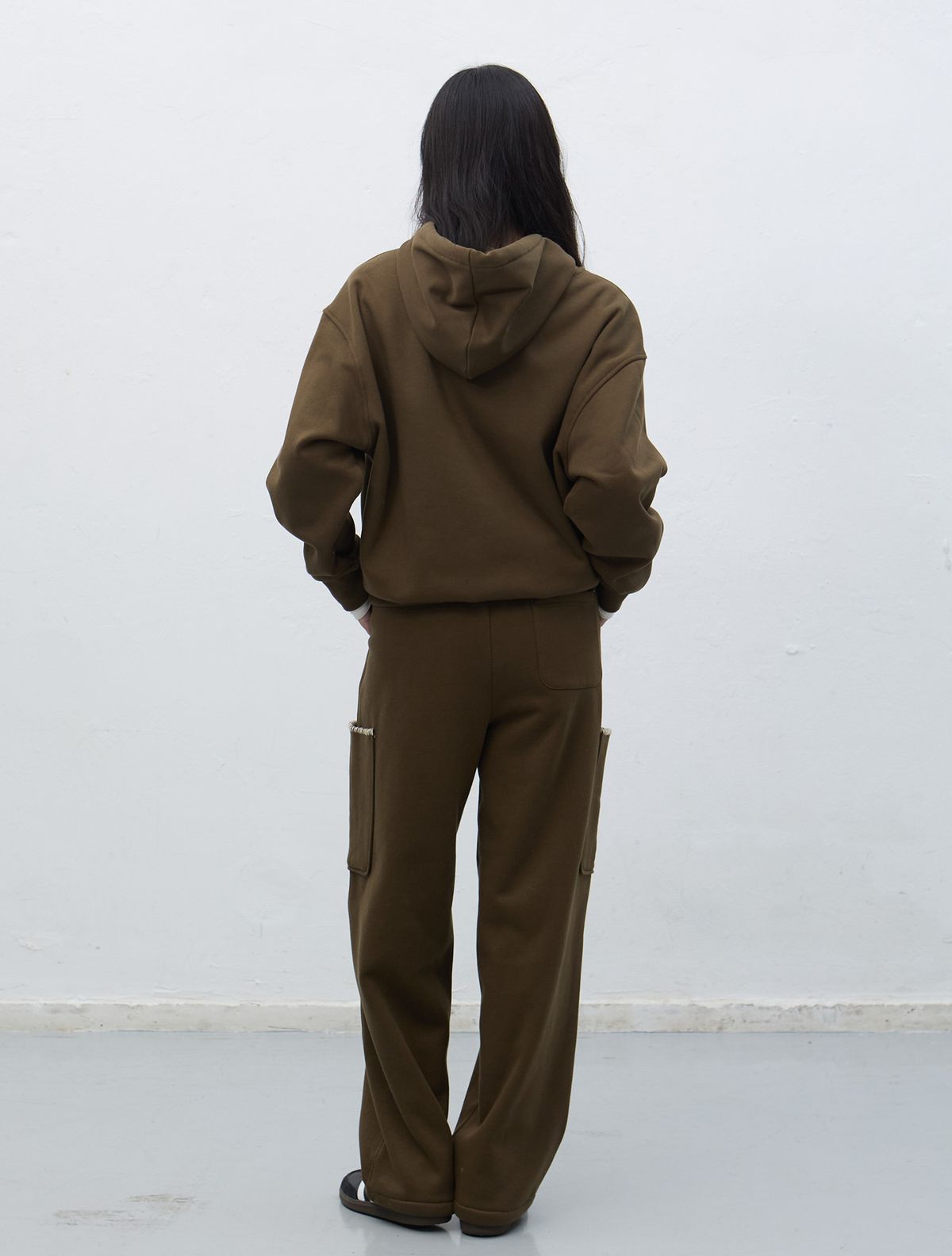 제너럴아이디어(GENERALIDEA) UNISEX 스티치 스웻 후드 세트 [KHAKI] / SBE4U51013SET