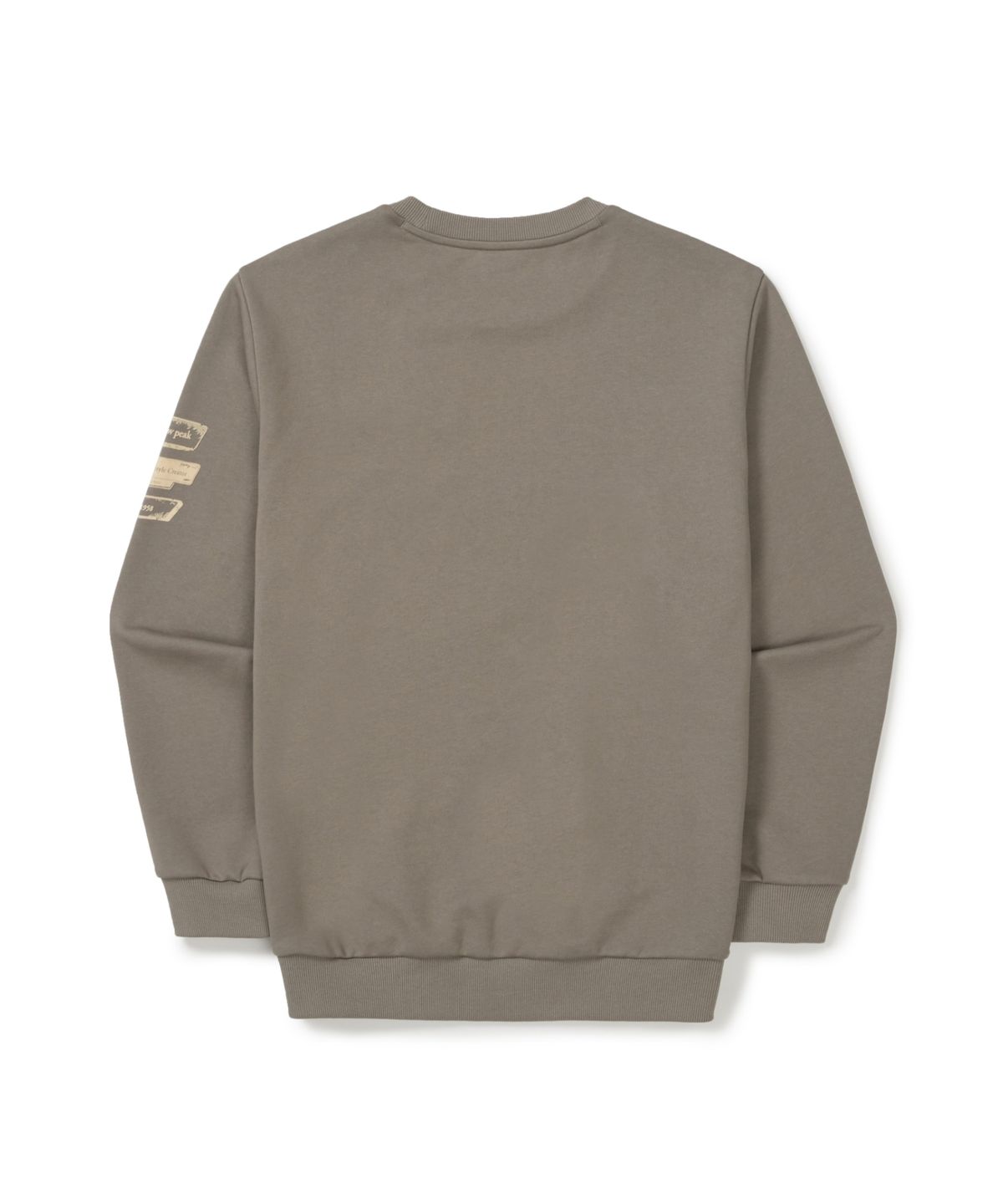 스노우피크 어패럴(SNOWPEAK APPAREL) 플로킹 로고 그래픽 맨투맨 (S25FMFHT64) Beige Gray