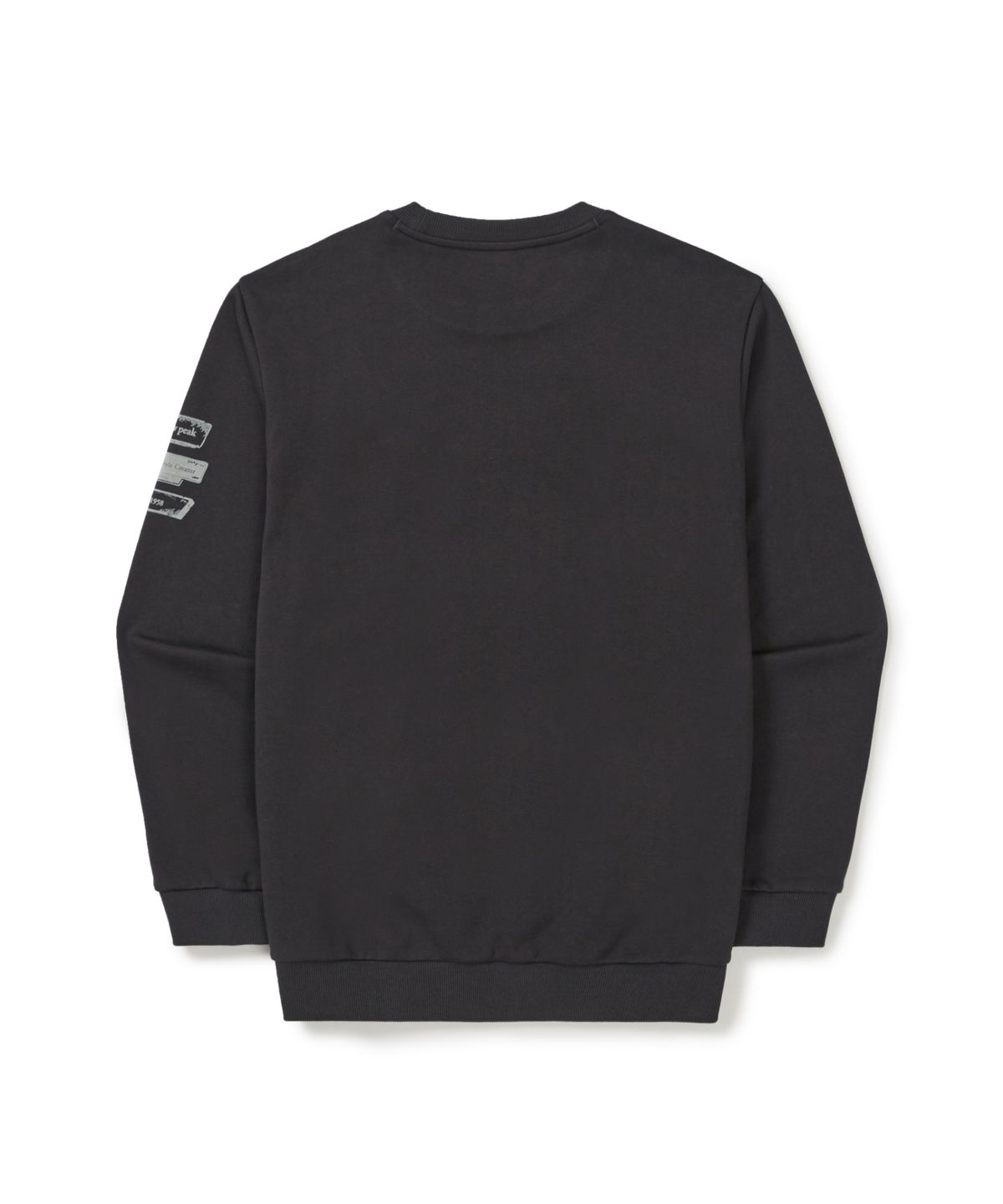스노우피크 어패럴(SNOWPEAK APPAREL) 플로킹 로고 그래픽 맨투맨 (S25FMFHT64) Dark Charcoal