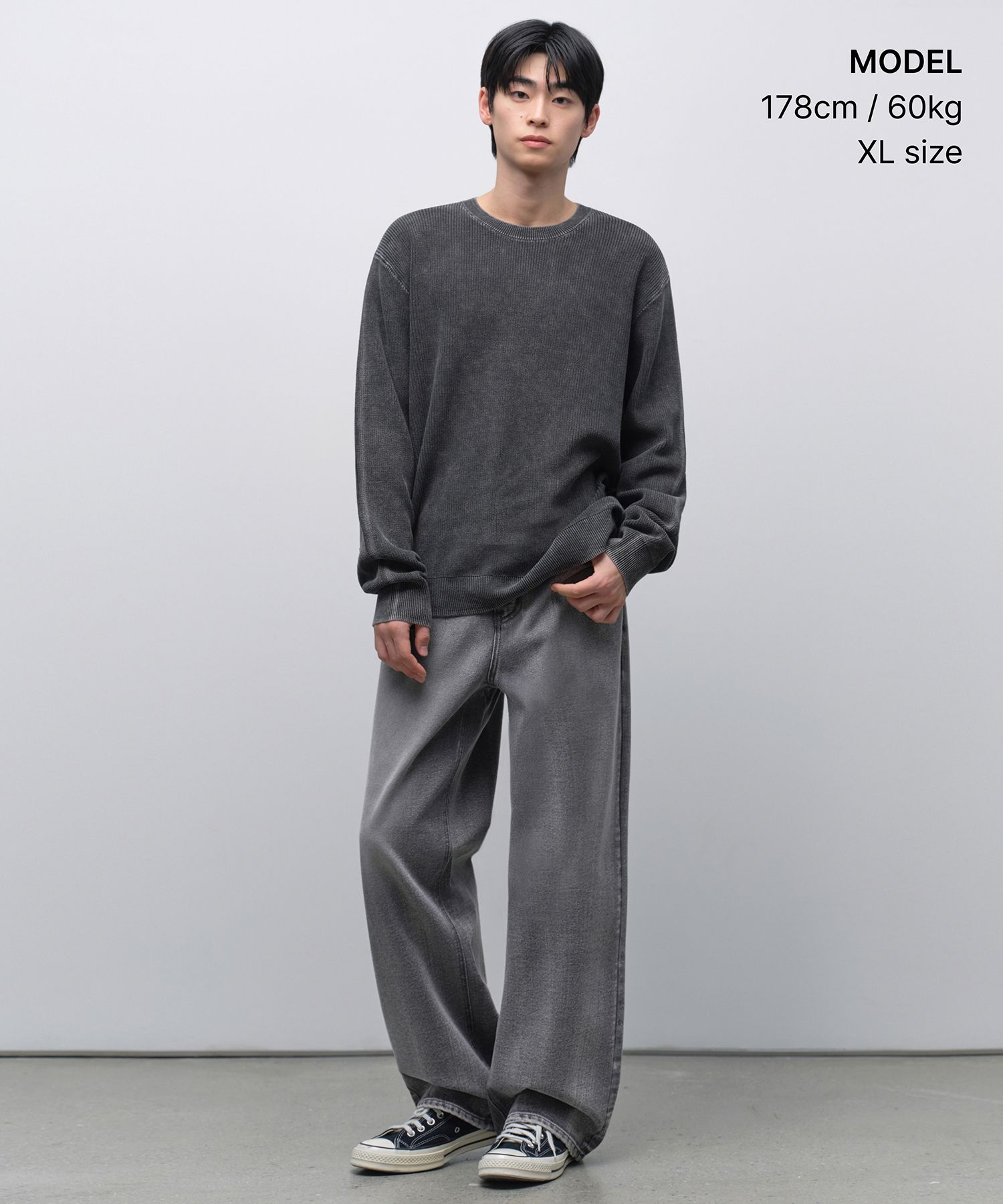MUSINSA公式 | MUSINSA STANDARD ピグメントクルーネックニット 