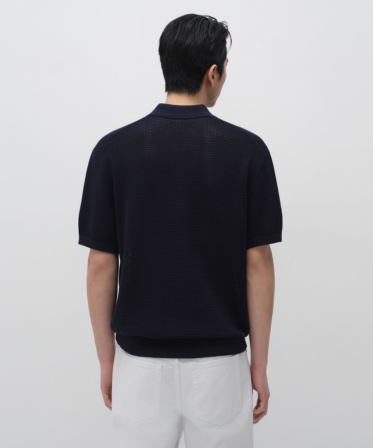 무신사 스탠다드(MUSINSA STANDARD) 크로셰 니티드 폴로 셔츠 [네이비]