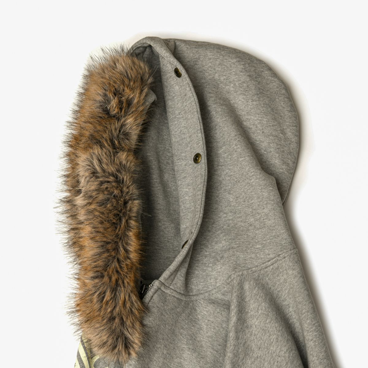 아모우(AMOU) AMOU Fur Hoodie Zip-Up GREY