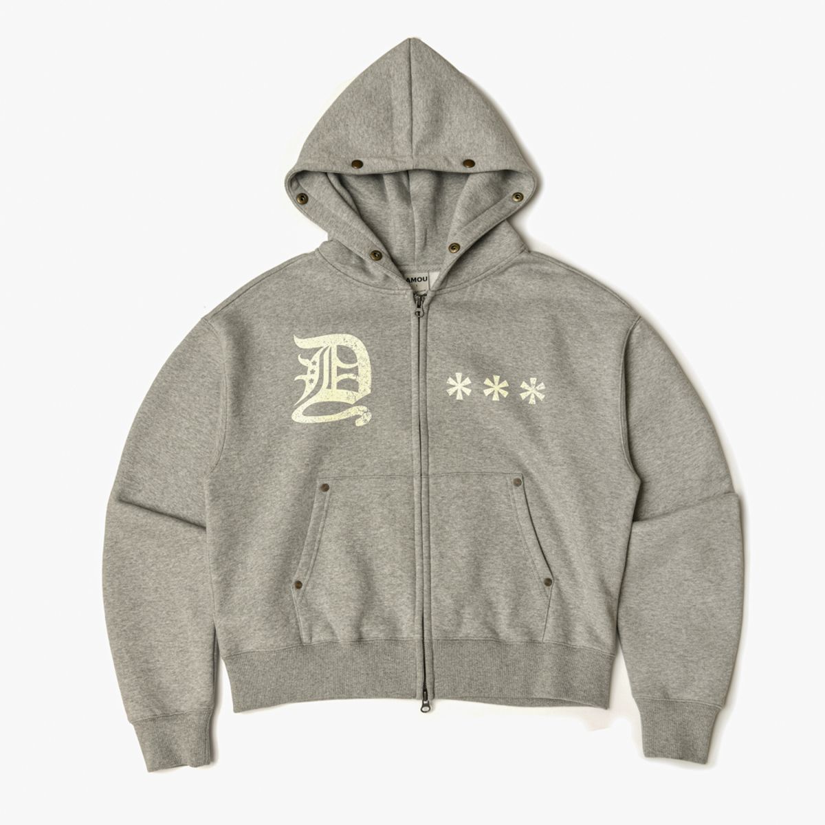 아모우(AMOU) AMOU Fur Hoodie Zip-Up GREY