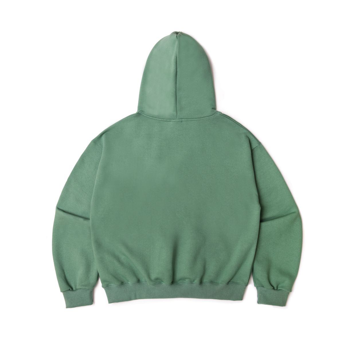 아모우(AMOU) Lettering Volume Semi Crop Hoodie GREEN
