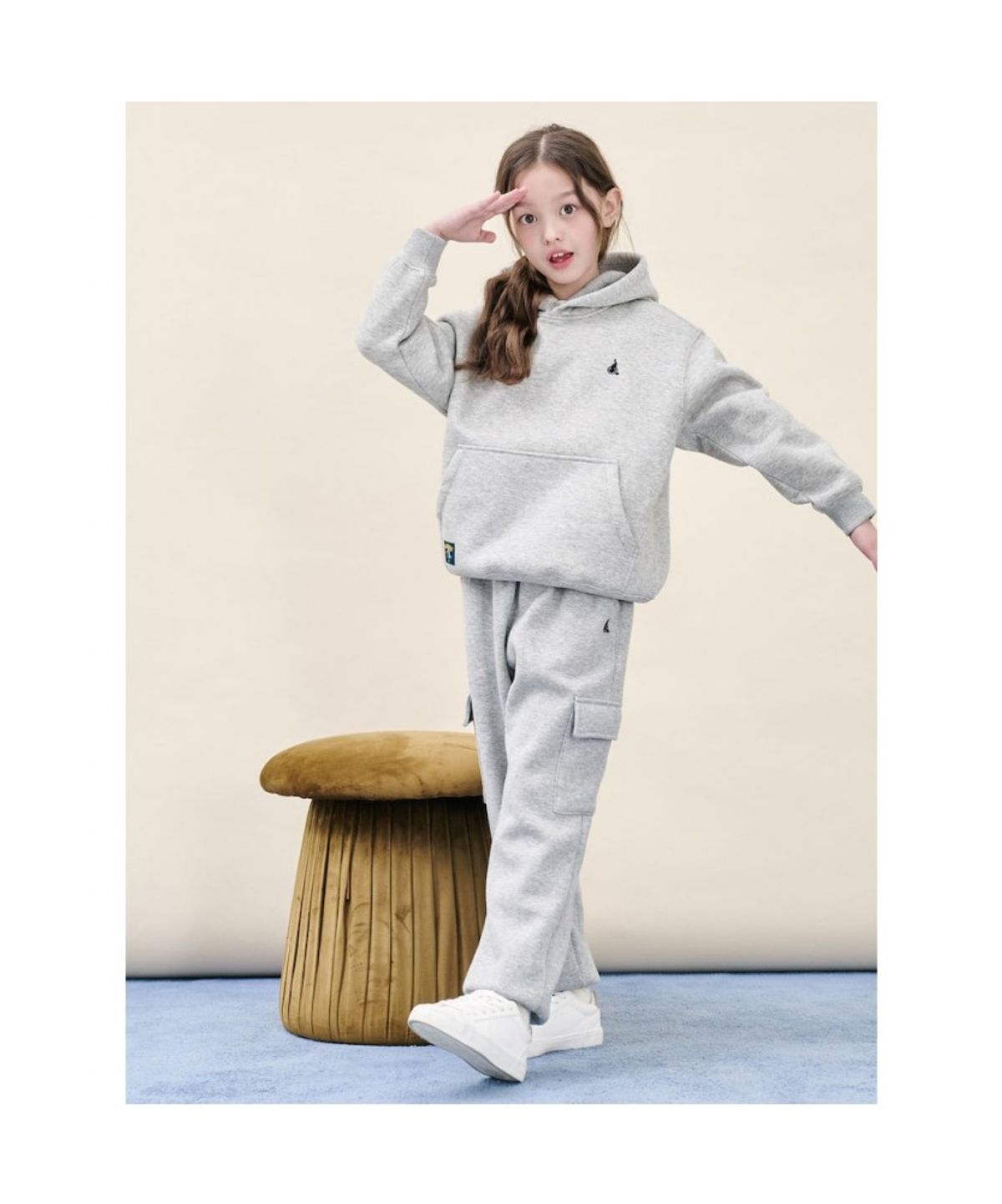 빈폴 키즈(BEANPOLE KIDS) 푸즈예티 그래픽 기모 후드 스웨트 셔츠  그레이 (BI5Y41U063)