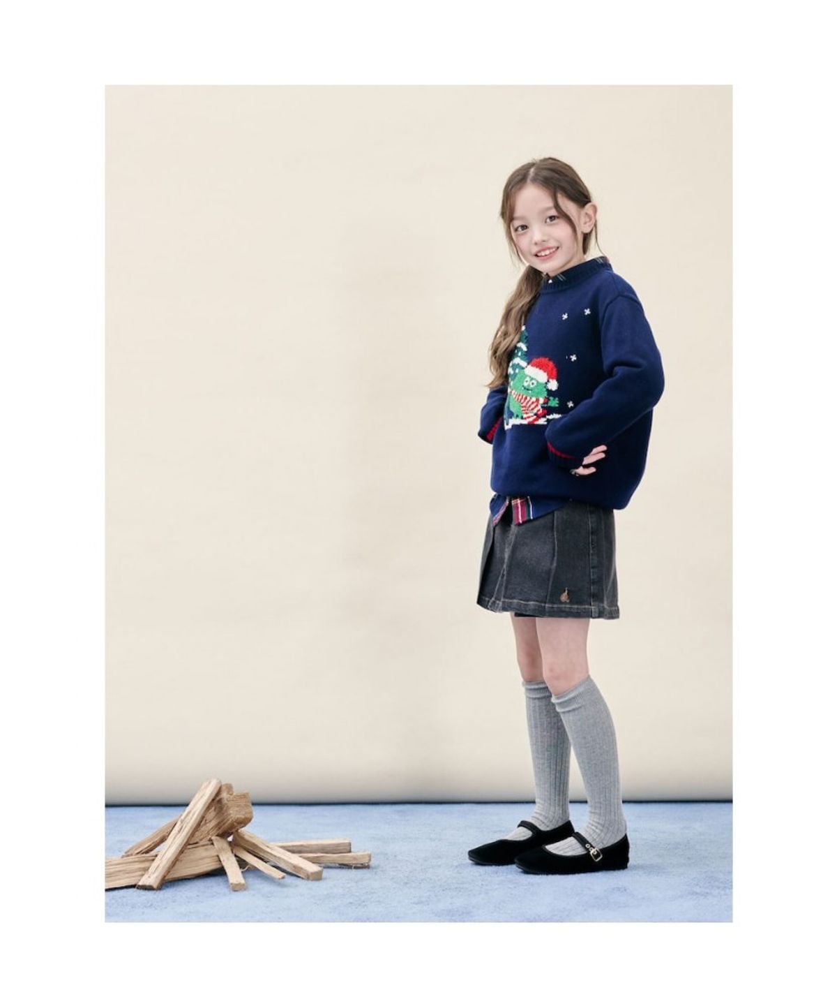 빈폴 키즈(BEANPOLE KIDS) 푸즈예티 인타샤 풀오버 니트  네이비 (BI5Y51U04R)