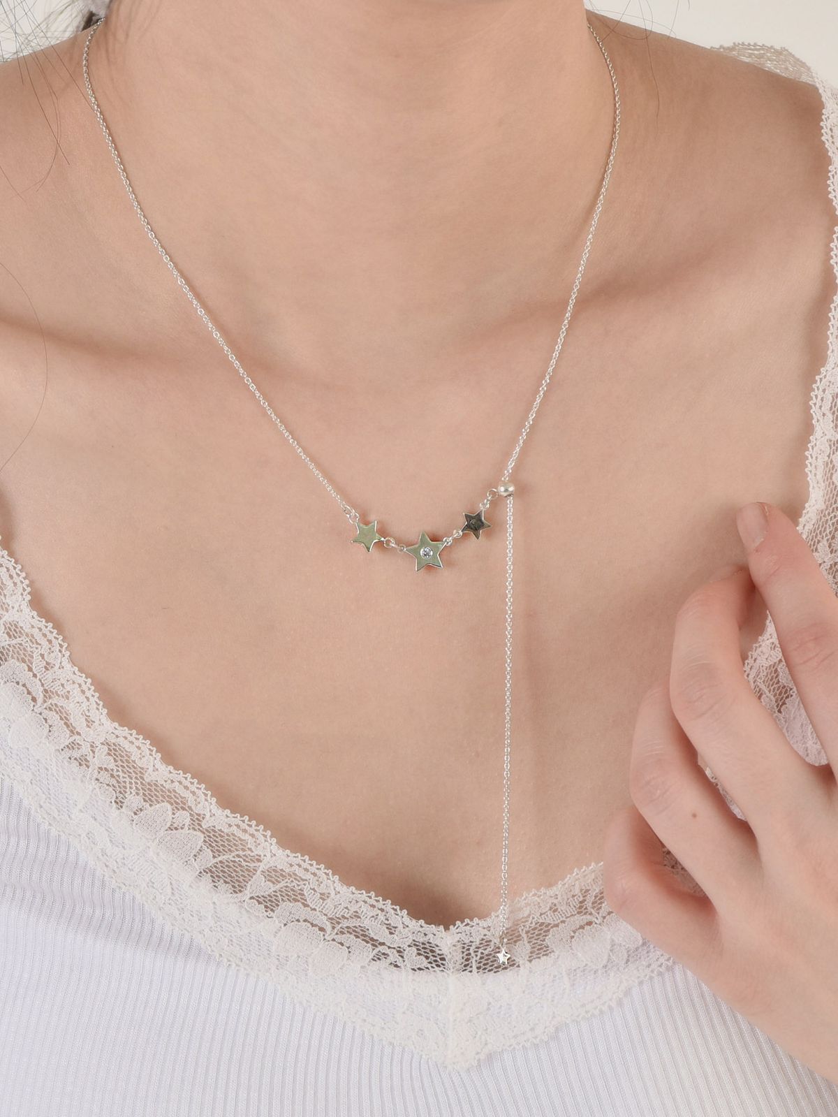 러브트릭스(LOVETRIX) silver925 3star necklace