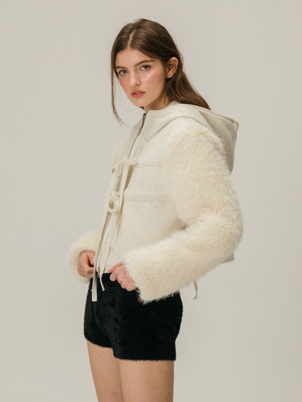 모이페어(MOIFAIRE) SHEARLING WOOL COAT / IVORY