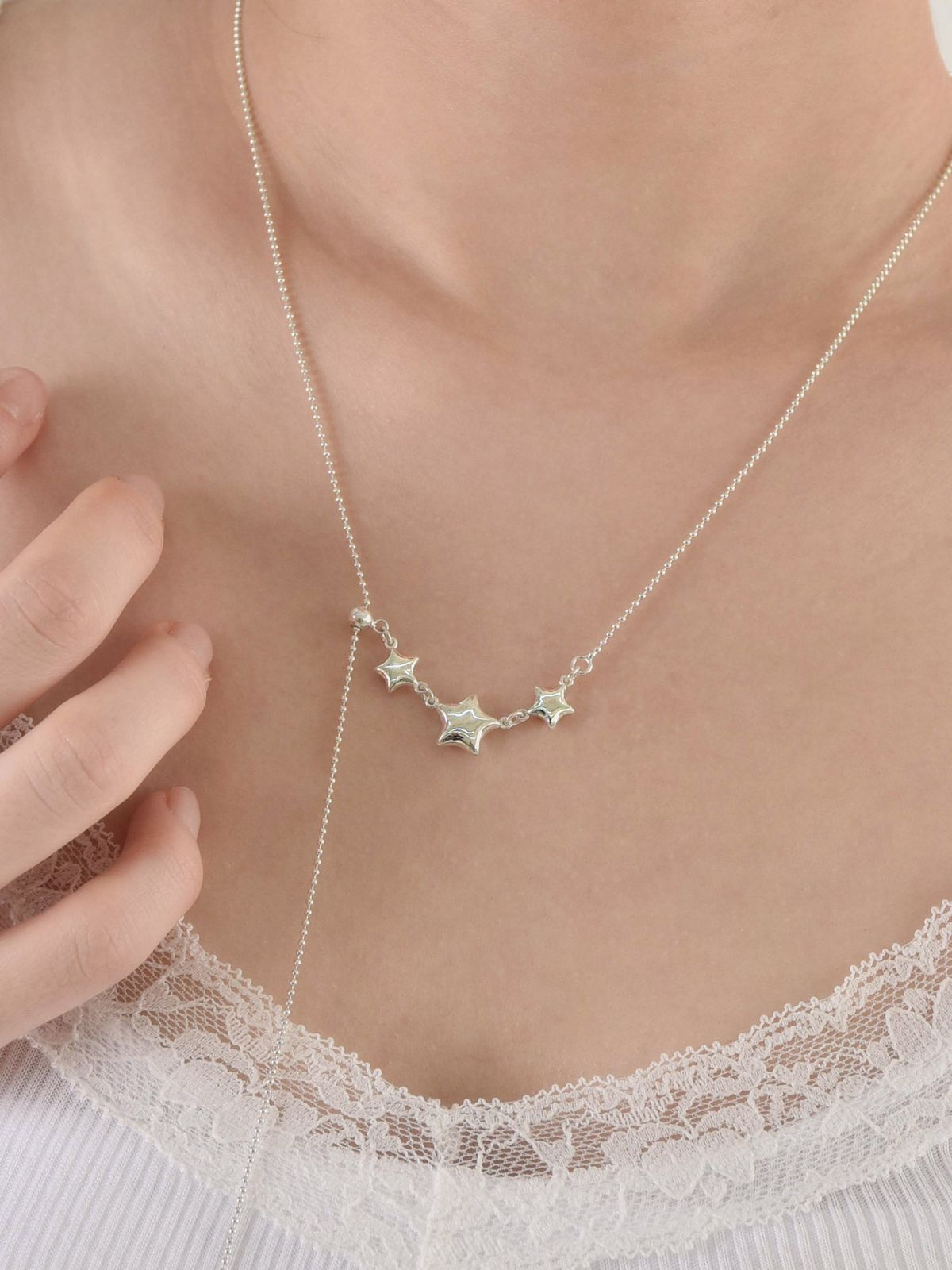 러브트릭스(LOVETRIX) silver925 3star necklace(round ver)