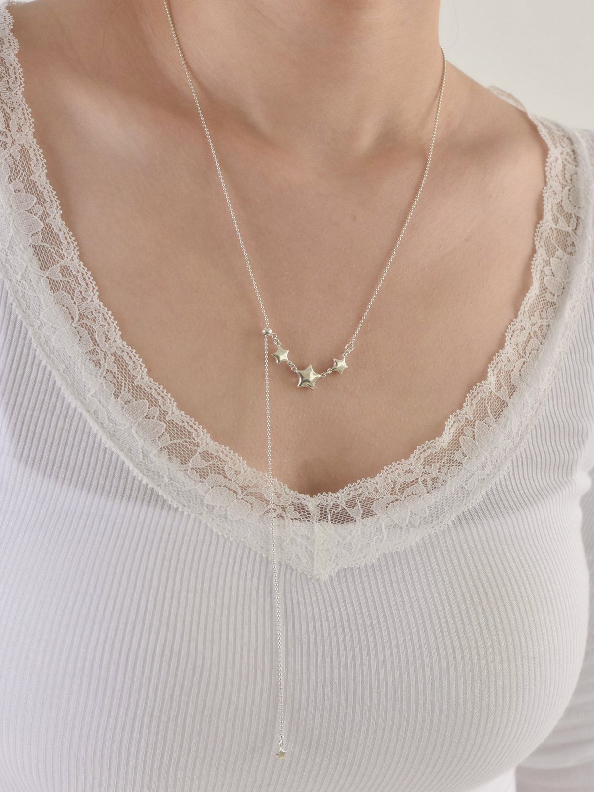 러브트릭스(LOVETRIX) silver925 3star necklace(round ver)