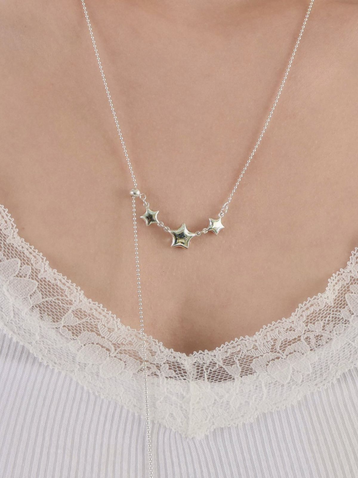 러브트릭스(LOVETRIX) silver925 3star necklace(round ver)