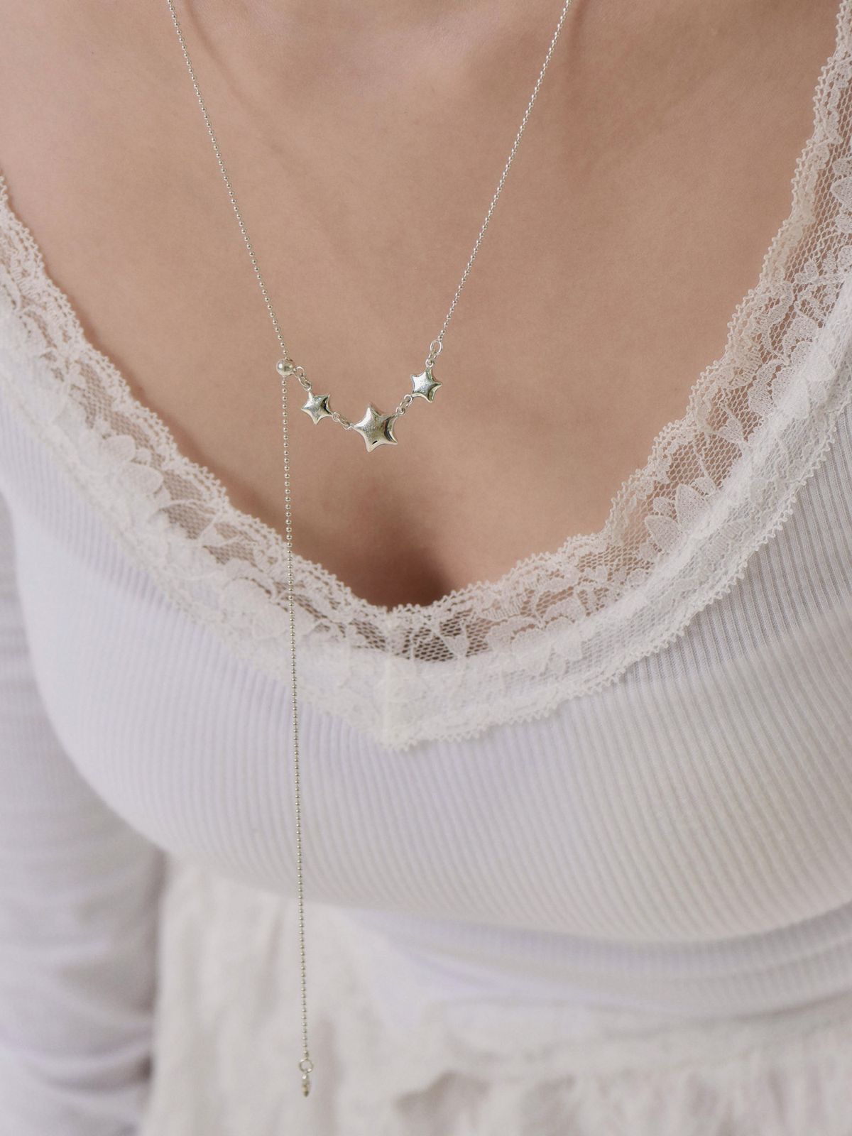 러브트릭스(LOVETRIX) silver925 3star necklace(round ver)