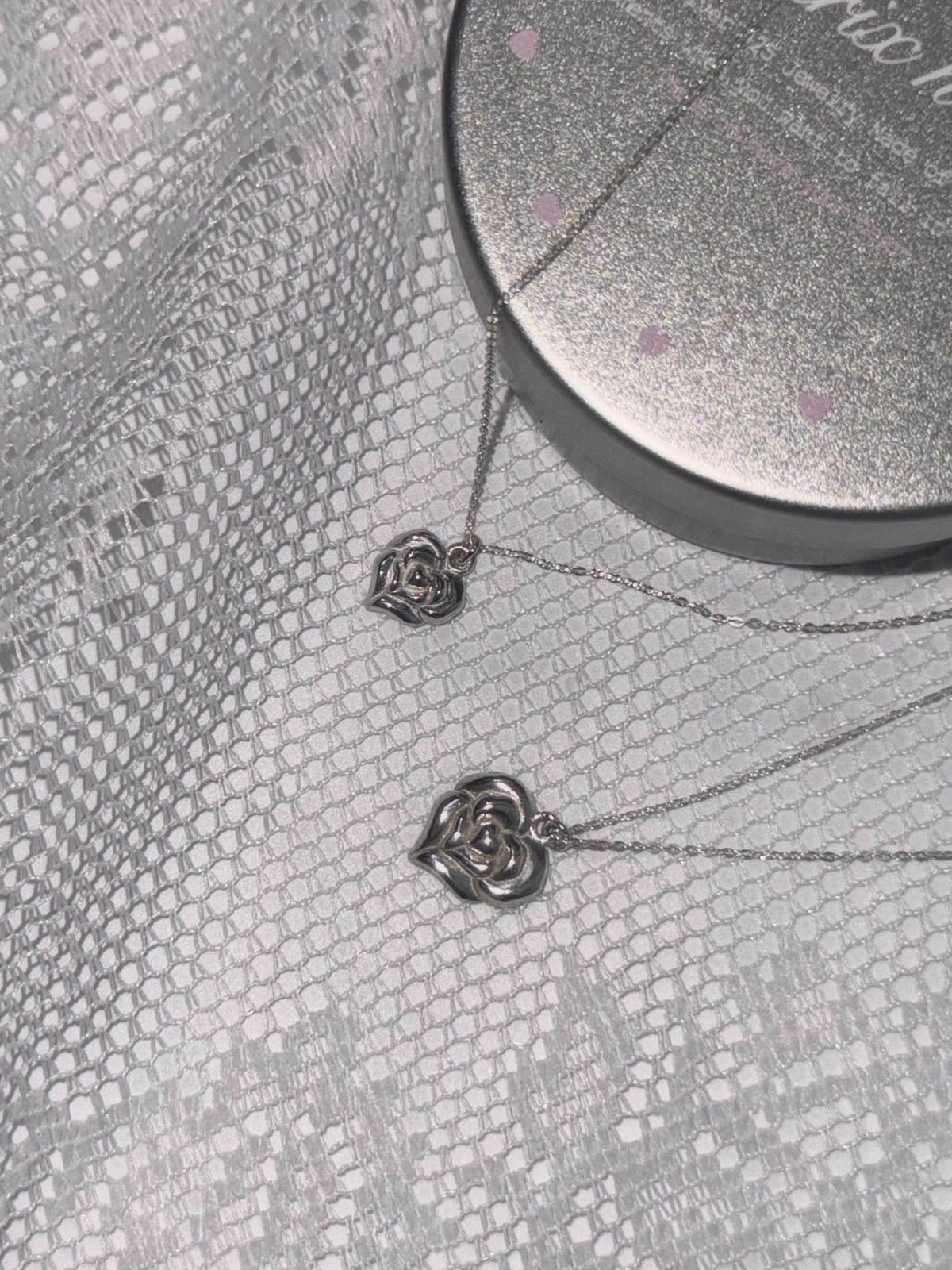 러브트릭스(LOVETRIX) silver925 heart rose basic necklace (2ver.)