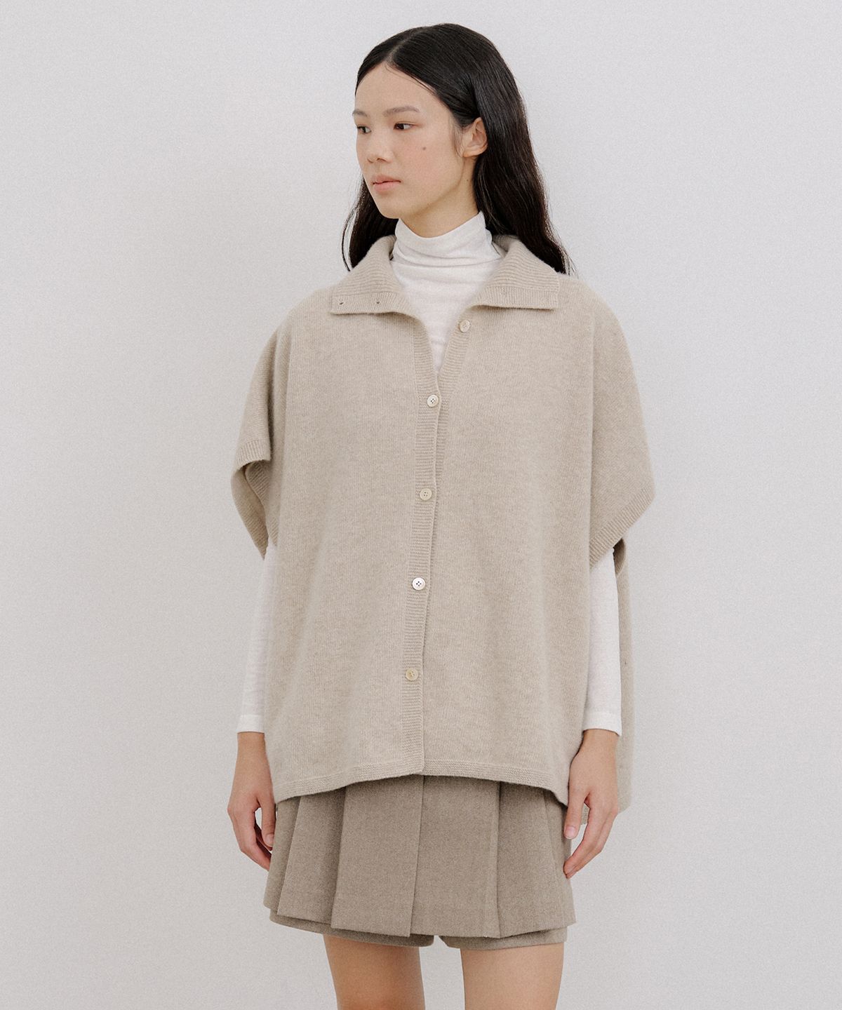 오떼뜨(OCTETTE) WOOL CAPE PULL-OVER KNIT_2COLOR