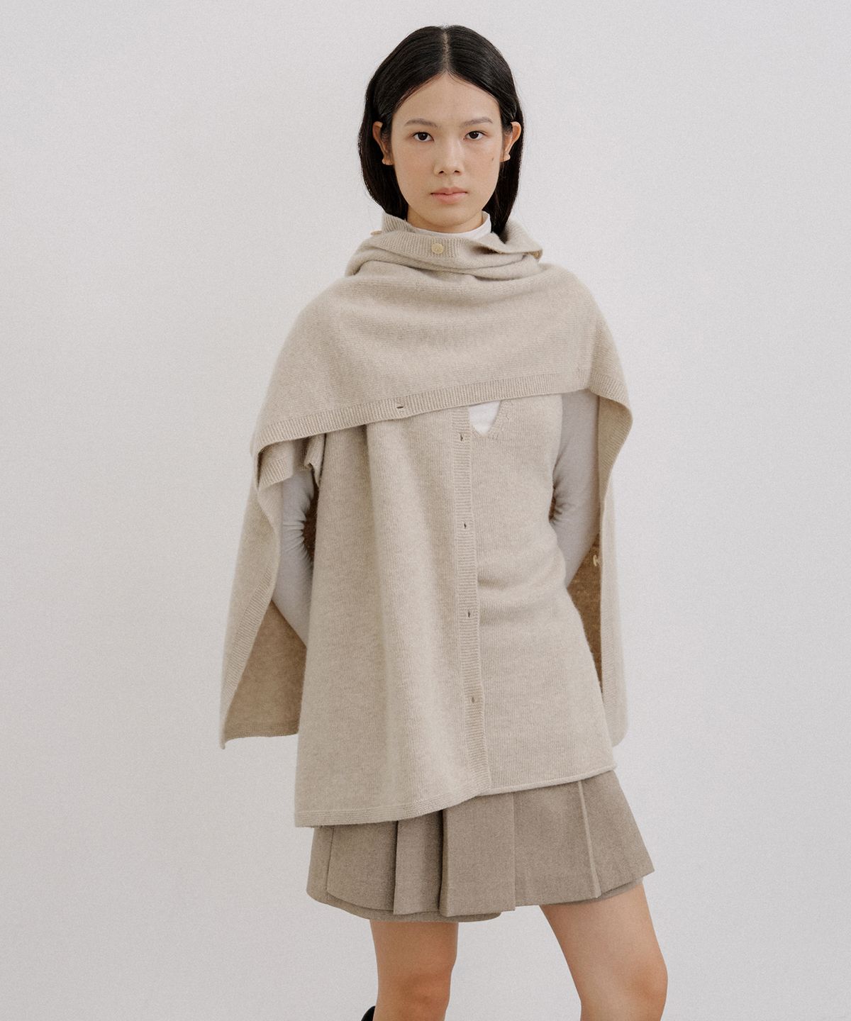오떼뜨(OCTETTE) WOOL CAPE PULL-OVER KNIT_2COLOR