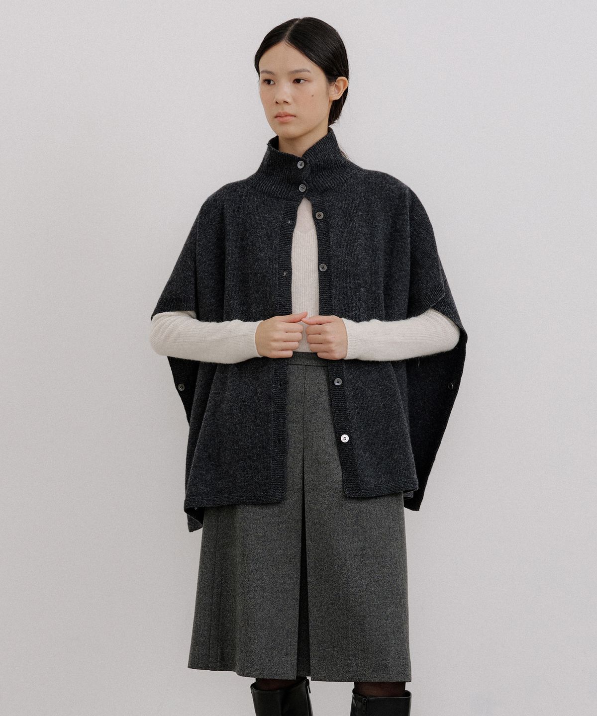 오떼뜨(OCTETTE) WOOL CAPE PULL-OVER KNIT_2COLOR