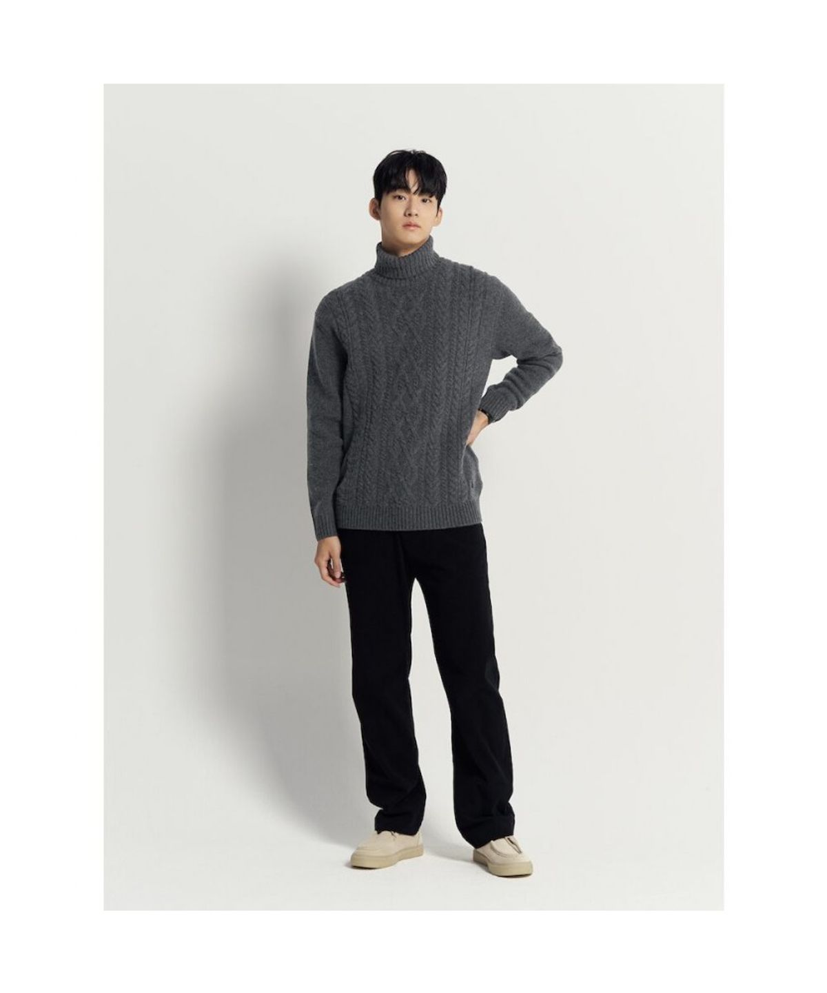 빈폴 멘(BEANPOLE MEN) 아란 터틀넥 니트  애쉬