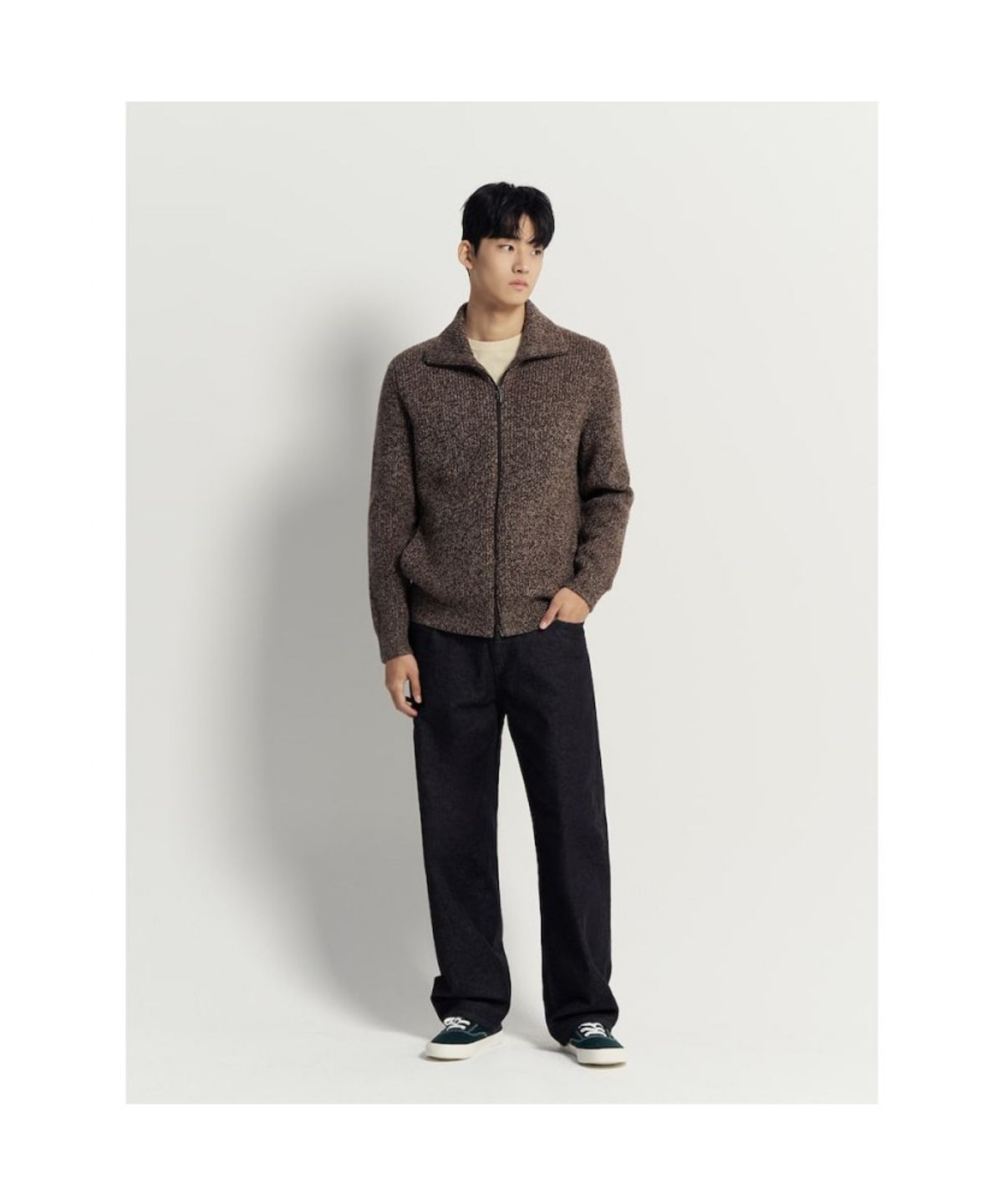 빈폴 멘(BEANPOLE MEN) 트위드 멜란지 카디건  브라운