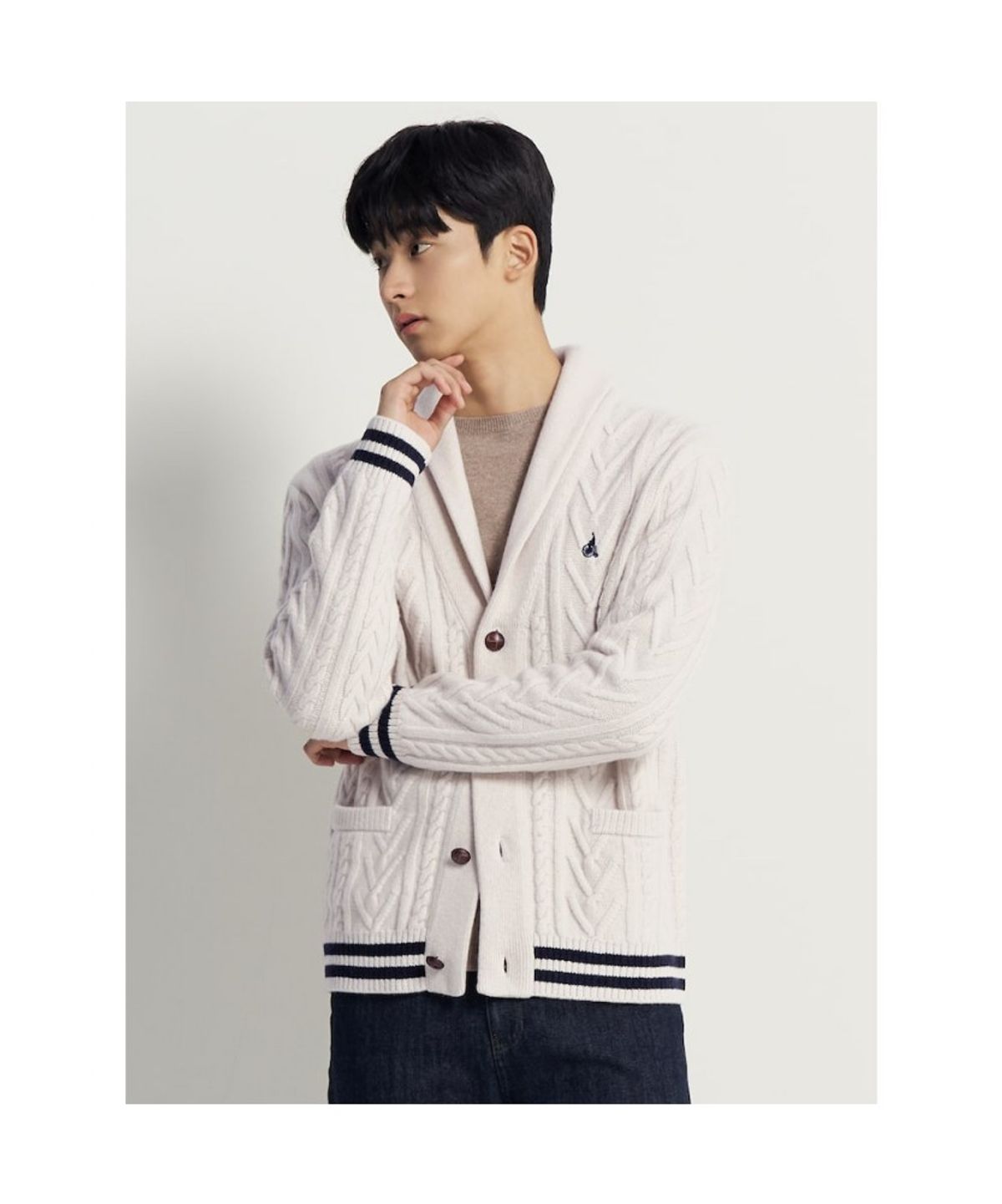 빈폴 멘(BEANPOLE MEN) 아란 숄넥 카디건  아이보리