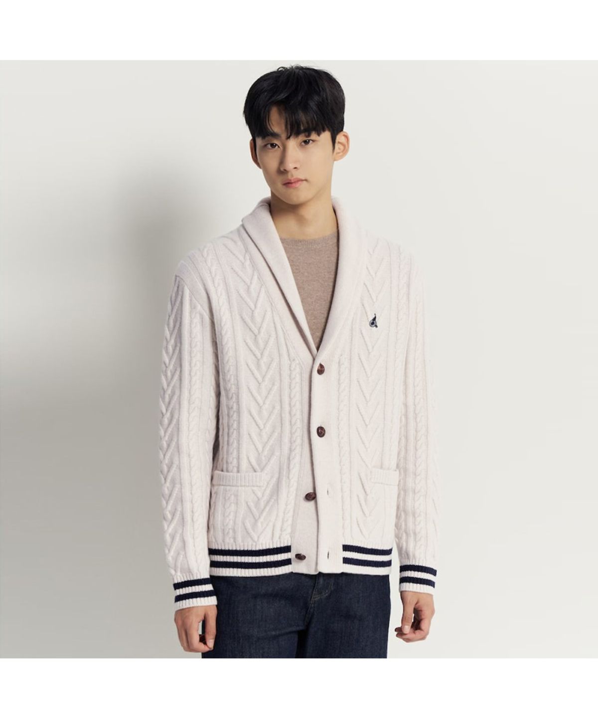 빈폴 멘(BEANPOLE MEN) 아란 숄넥 카디건  아이보리