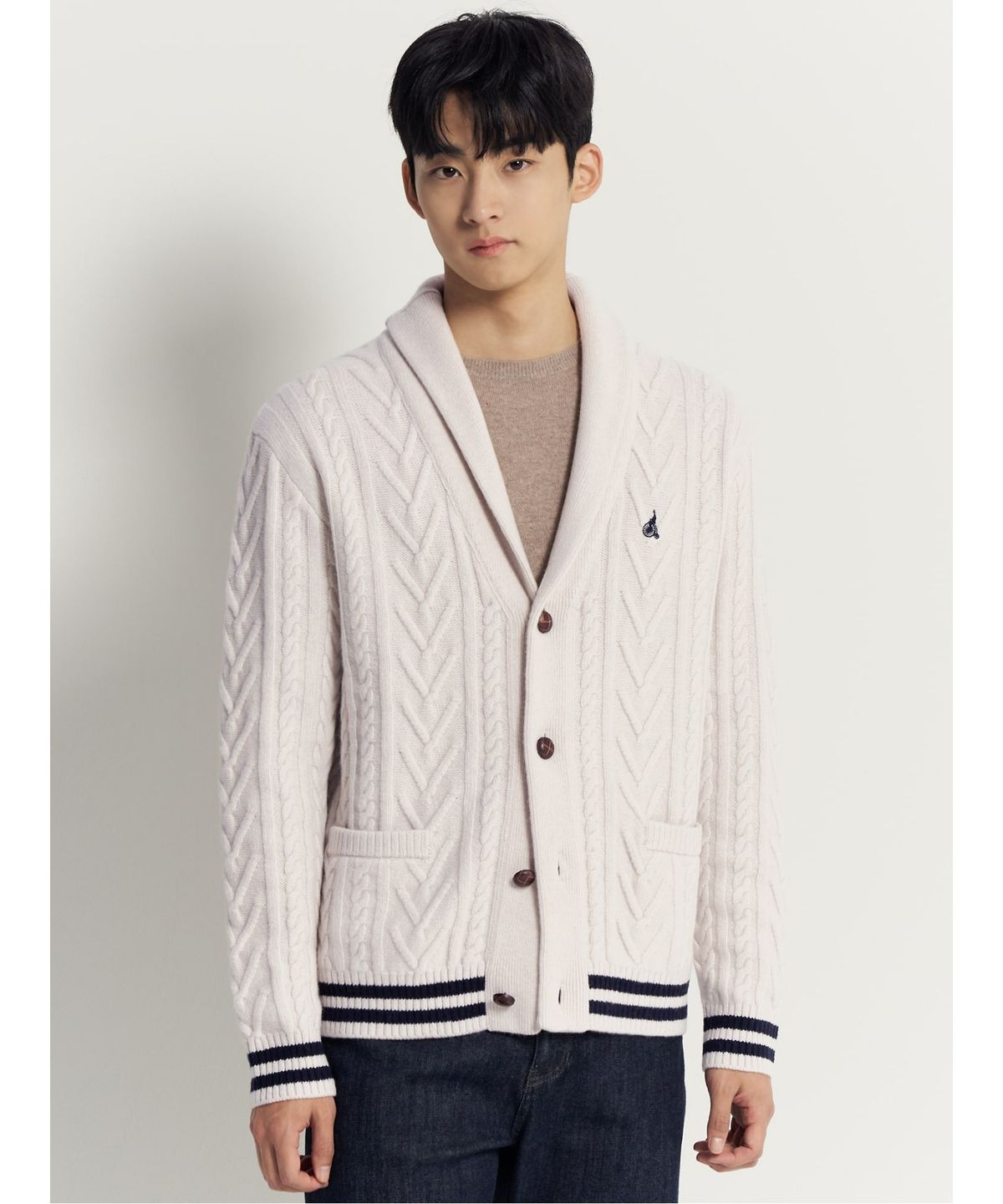 빈폴 멘(BEANPOLE MEN) 아란 숄넥 카디건  아이보리