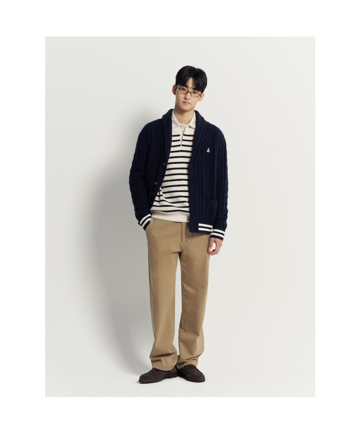 빈폴 멘(BEANPOLE MEN) 아란 숄넥 카디건  네이비