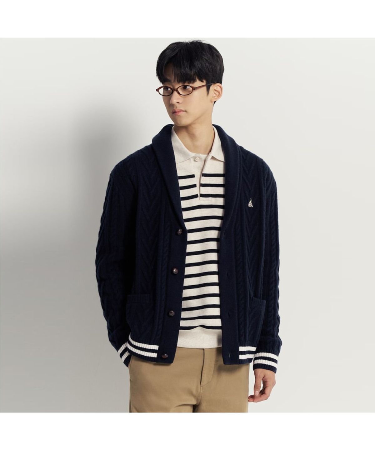빈폴 멘(BEANPOLE MEN) 아란 숄넥 카디건  네이비