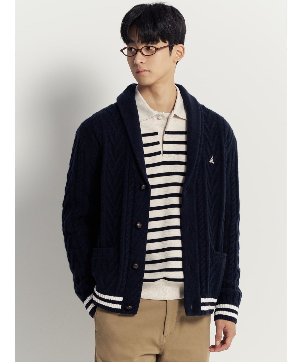 빈폴 멘(BEANPOLE MEN) 아란 숄넥 카디건  네이비