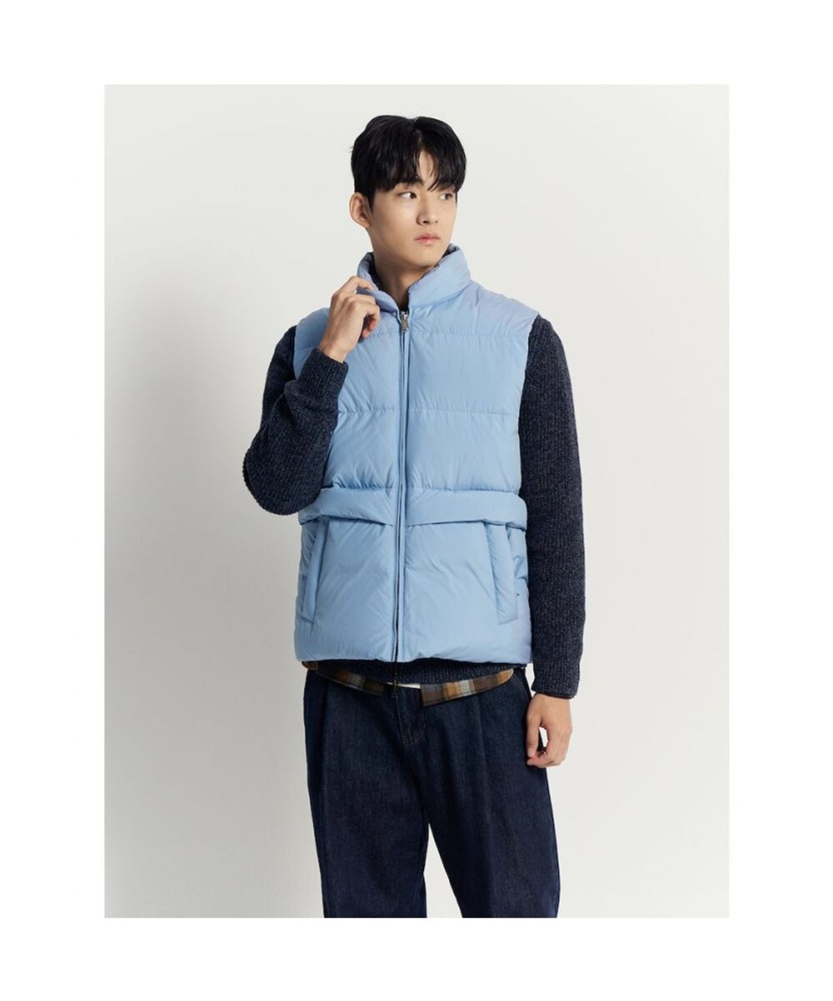 빈폴 멘(BEANPOLE MEN) 다운 베스트  스카이 블루