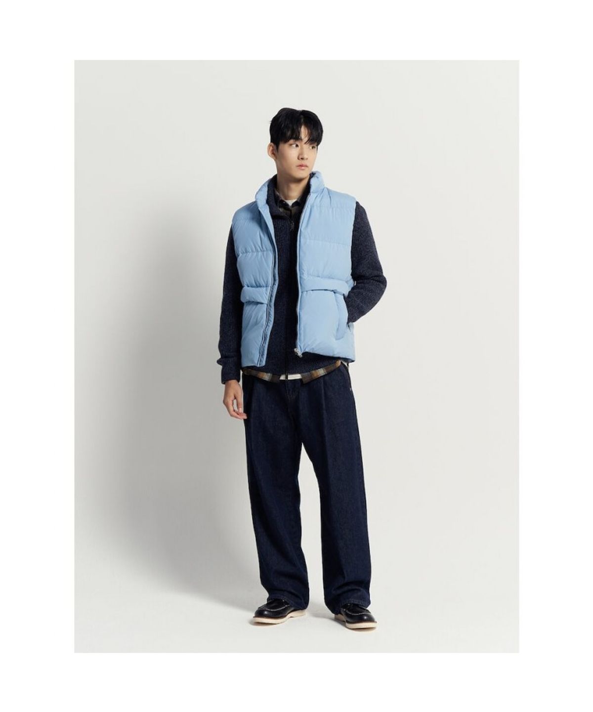 빈폴 멘(BEANPOLE MEN) 다운 베스트  스카이 블루