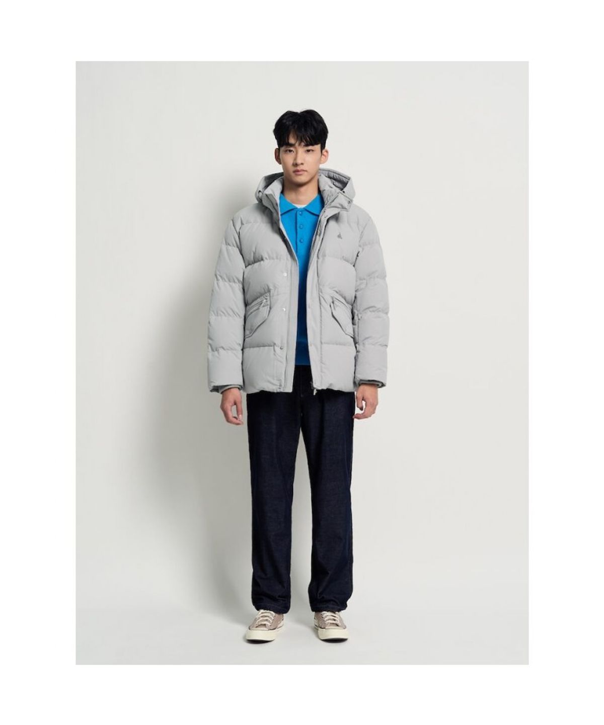 빈폴 멘(BEANPOLE MEN) 캐주얼 푸퍼 다운 재킷  라이트 그레이