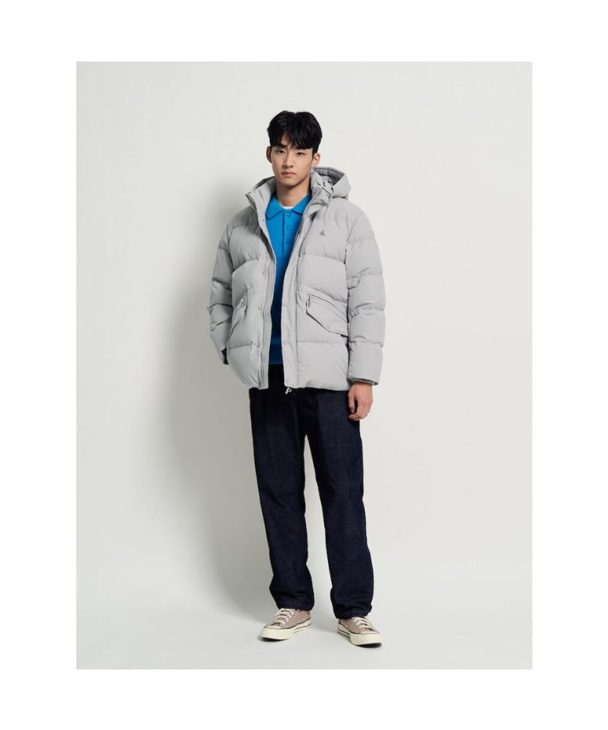 빈폴 멘(BEANPOLE MEN) 캐주얼 푸퍼 다운 재킷  라이트 그레이