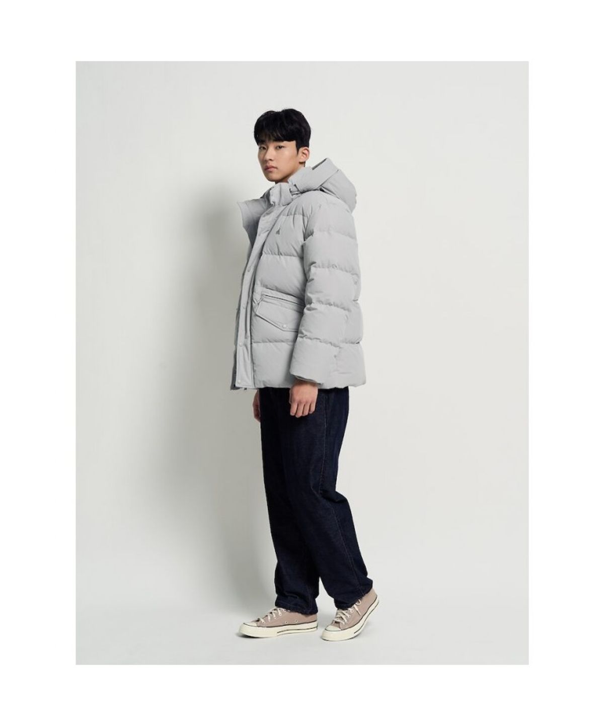 빈폴 멘(BEANPOLE MEN) 캐주얼 푸퍼 다운 재킷  라이트 그레이