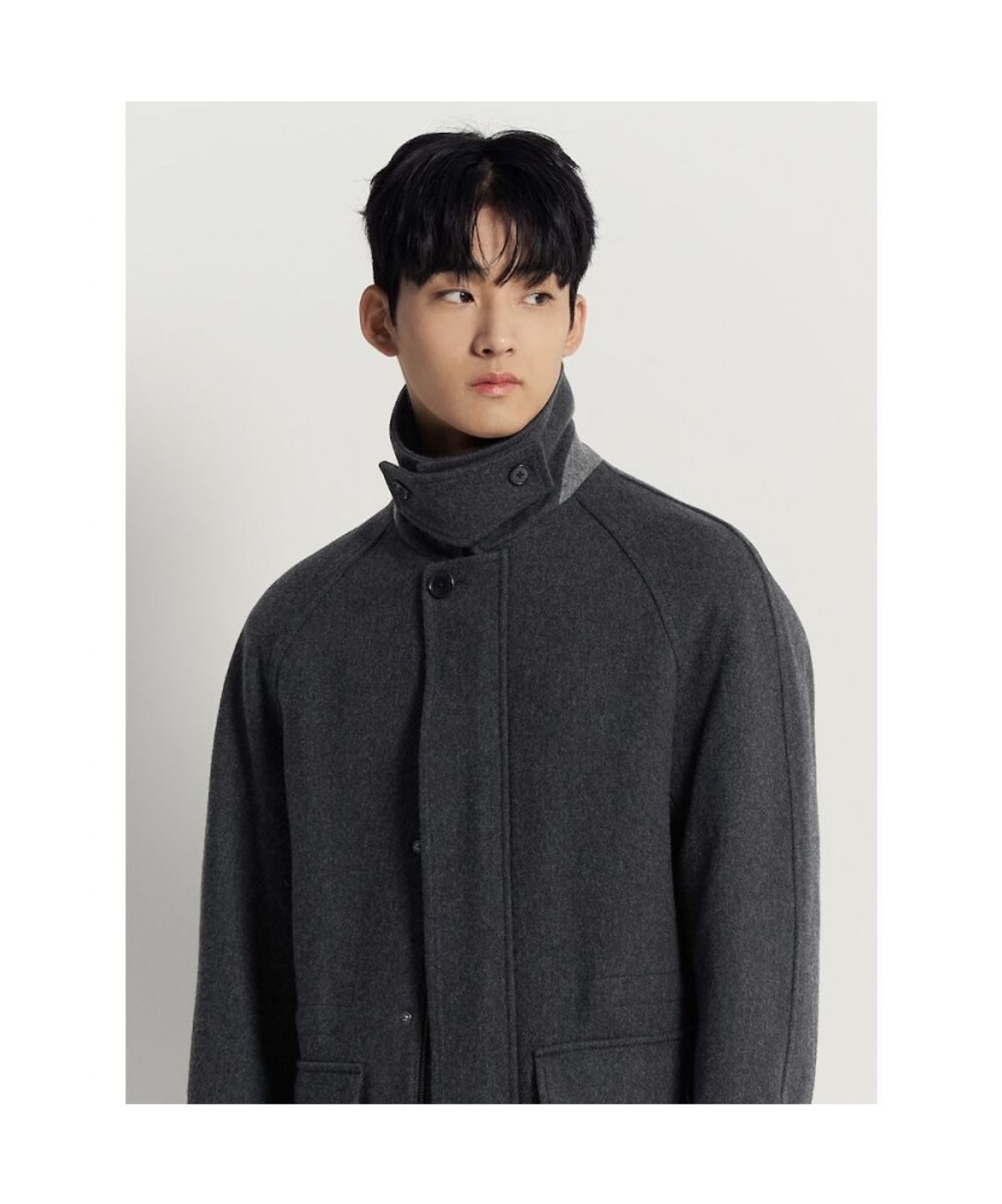 빈폴 멘(BEANPOLE MEN) 울 블렌드 숏 헌팅 코트  애쉬