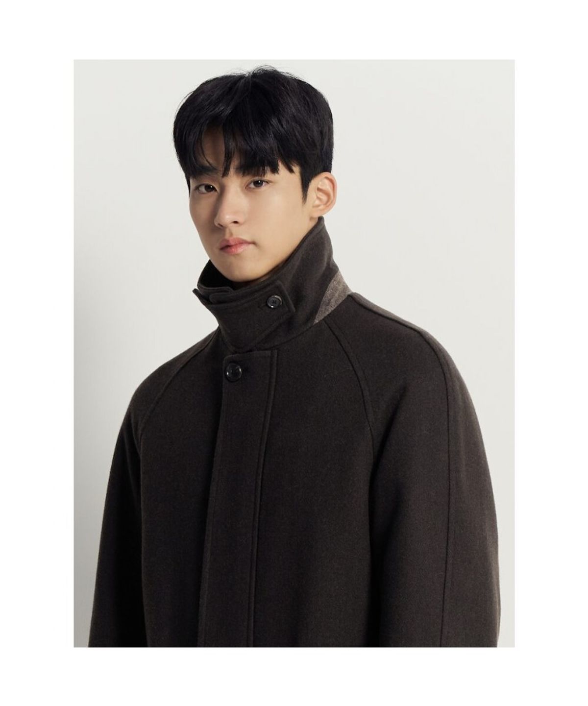 빈폴 멘(BEANPOLE MEN) 울 블렌드 숏 헌팅 코트  브라운