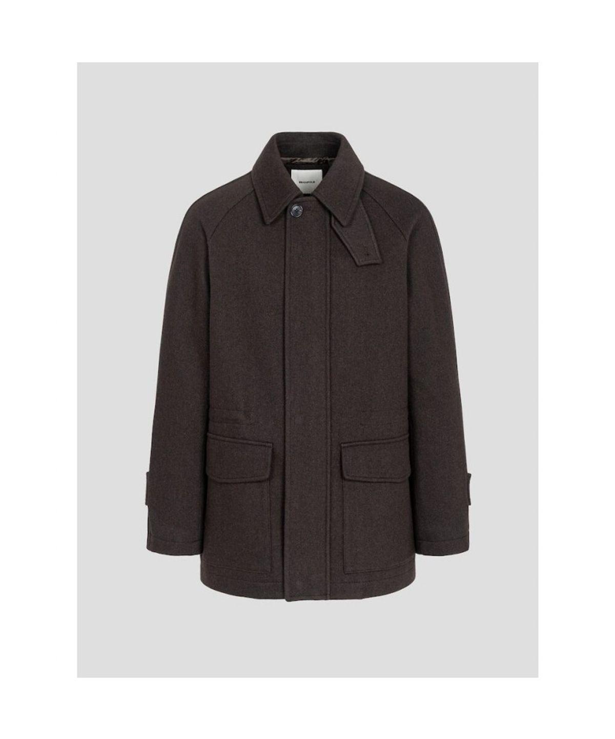 빈폴 멘(BEANPOLE MEN) 울 블렌드 숏 헌팅 코트  브라운