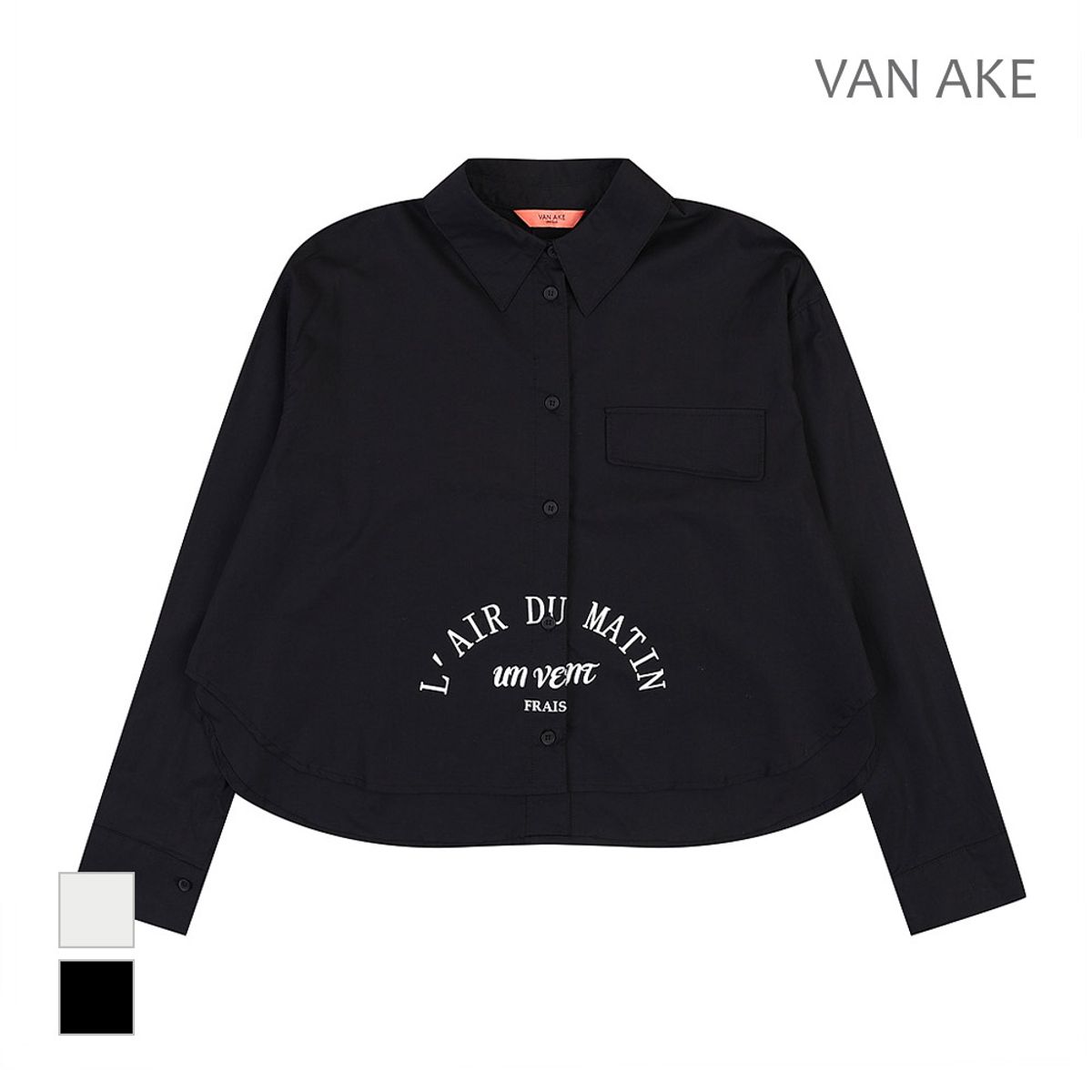 반에이크(VANAKE) 심플 레터링 셔츠_VB38BLUD01Z